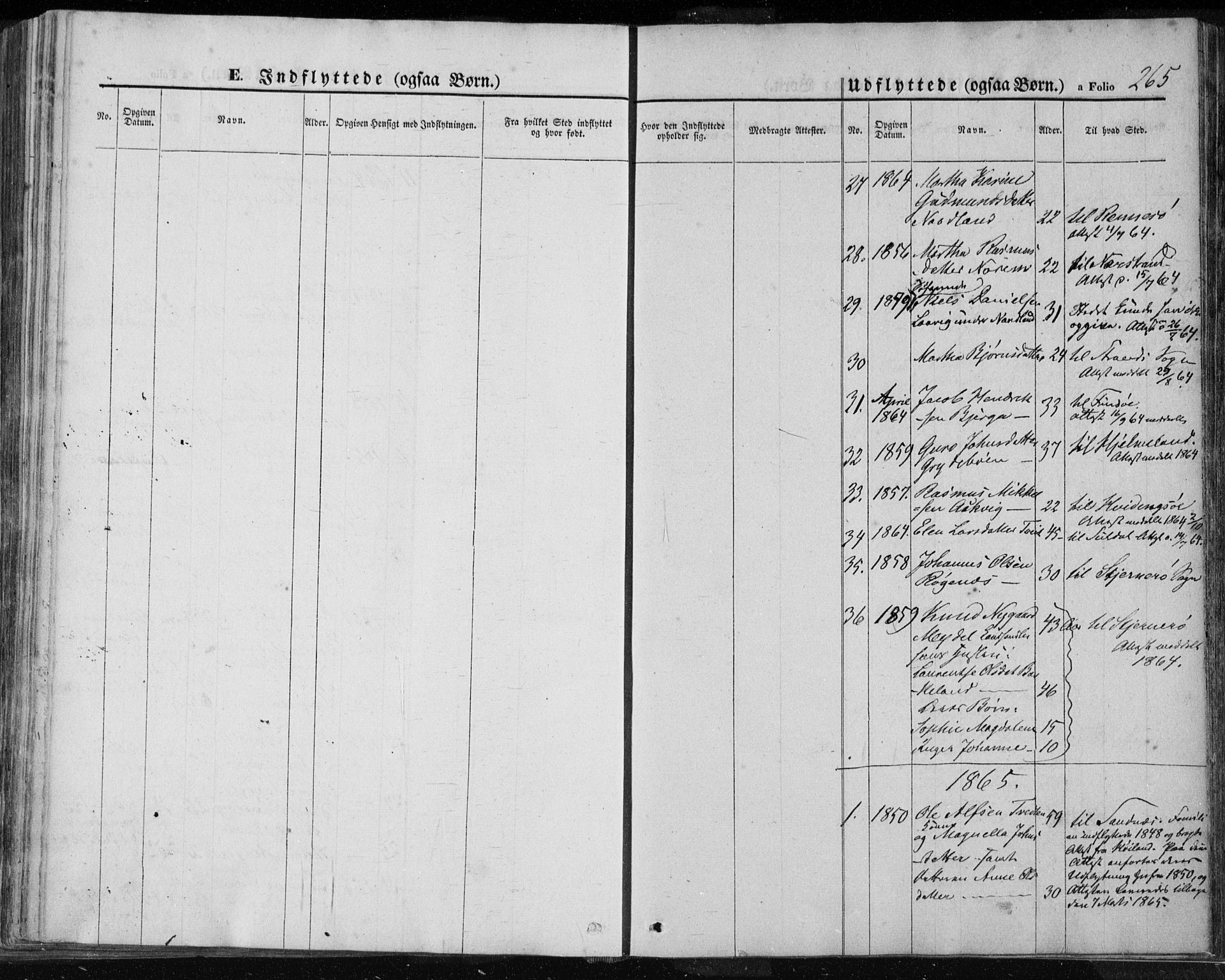 Jelsa sokneprestkontor, AV/SAST-A-101842/01/IV: Parish register (official) no. A 7, 1854-1866, p. 265