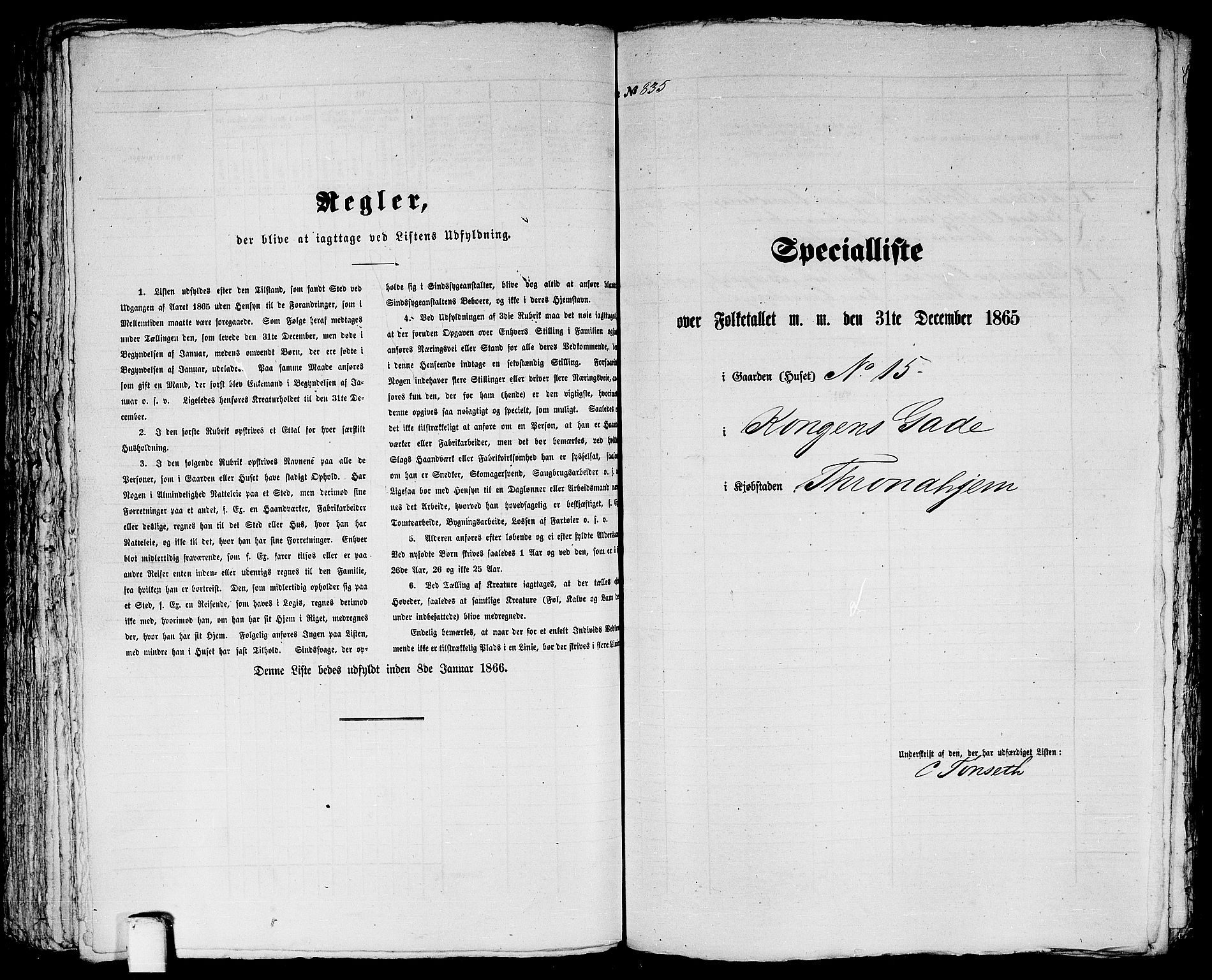 RA, 1865 census for Trondheim, 1865, p. 1742