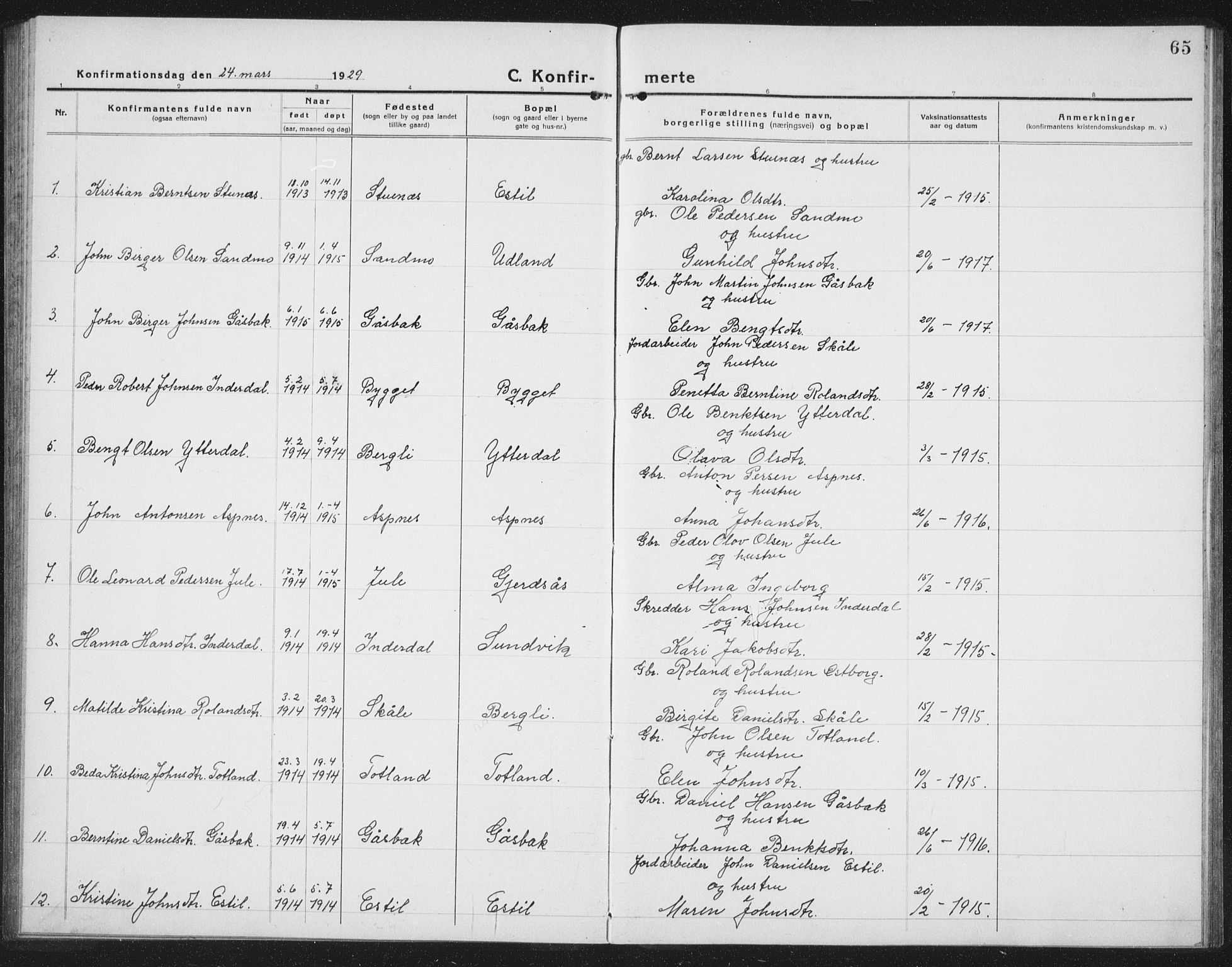 Ministerialprotokoller, klokkerbøker og fødselsregistre - Nord-Trøndelag, SAT/A-1458/757/L0507: Parish register (copy) no. 757C02, 1923-1939, p. 65