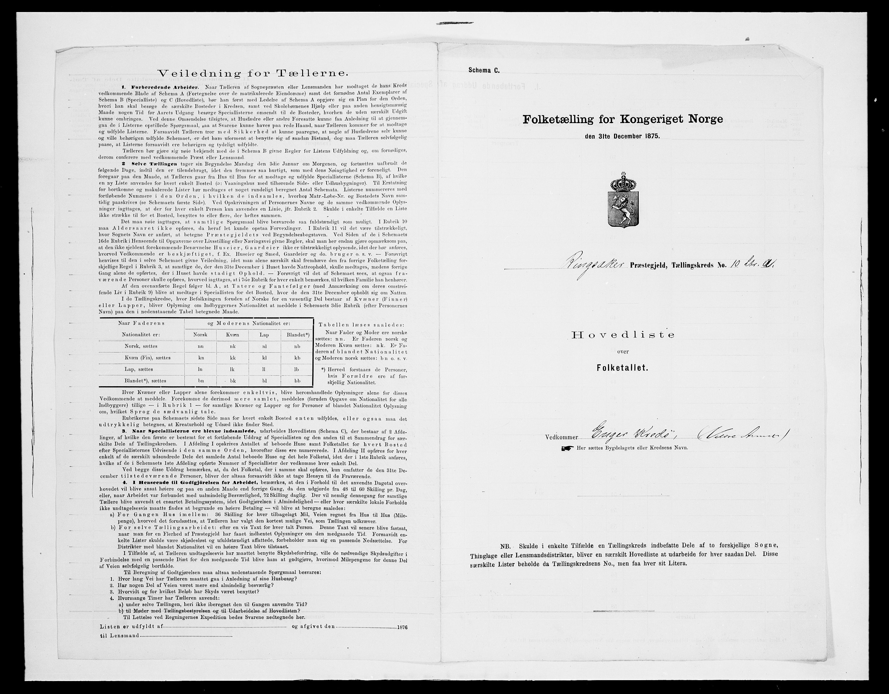 SAH, 1875 census for 0412P Ringsaker, 1875, p. 73