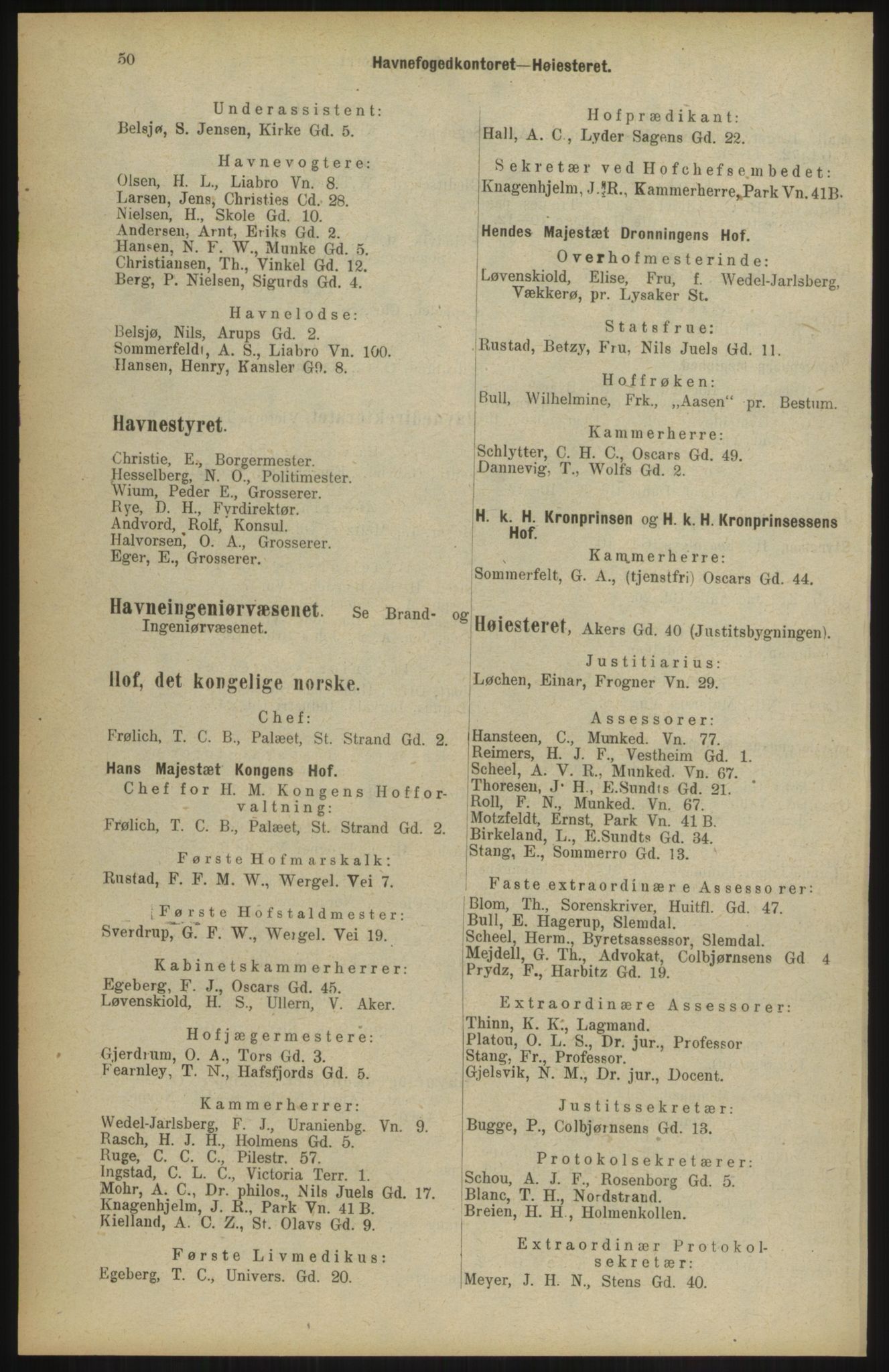 Kristiania/Oslo adressebok, PUBL/-, 1904, p. 50