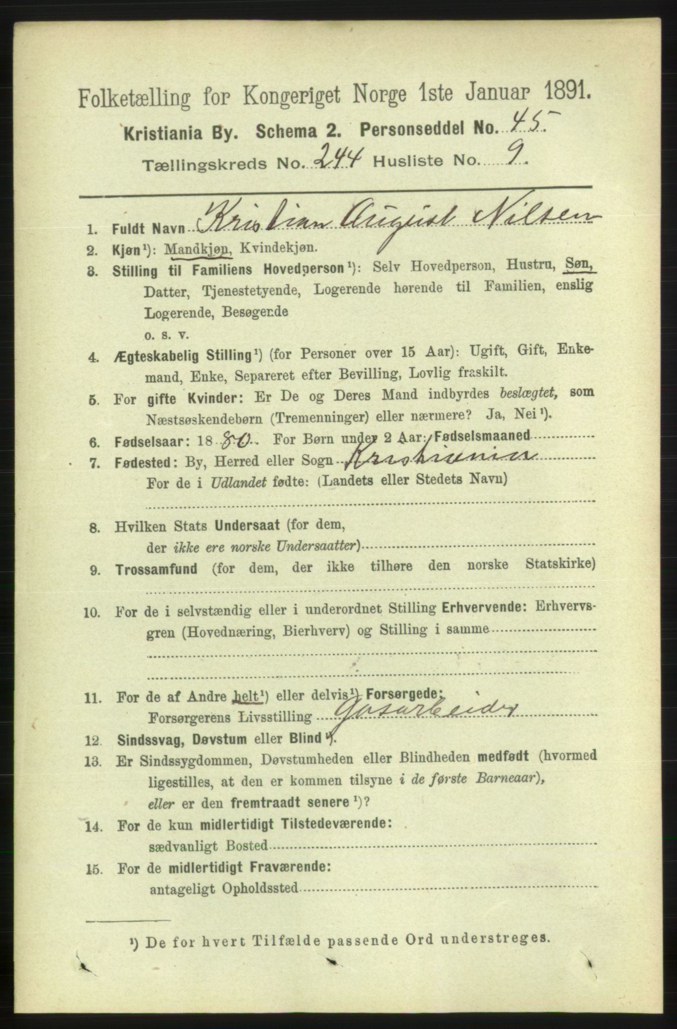 RA, 1891 census for 0301 Kristiania, 1891, p. 148732