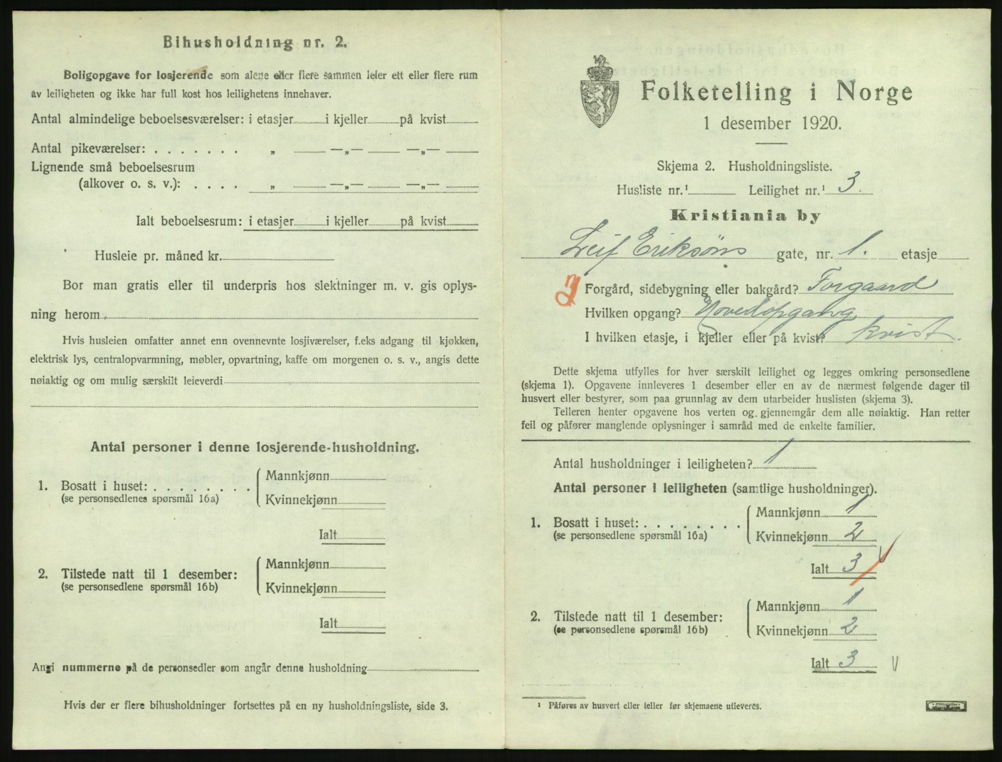 SAO, 1920 census for Kristiania, 1920, p. 58304