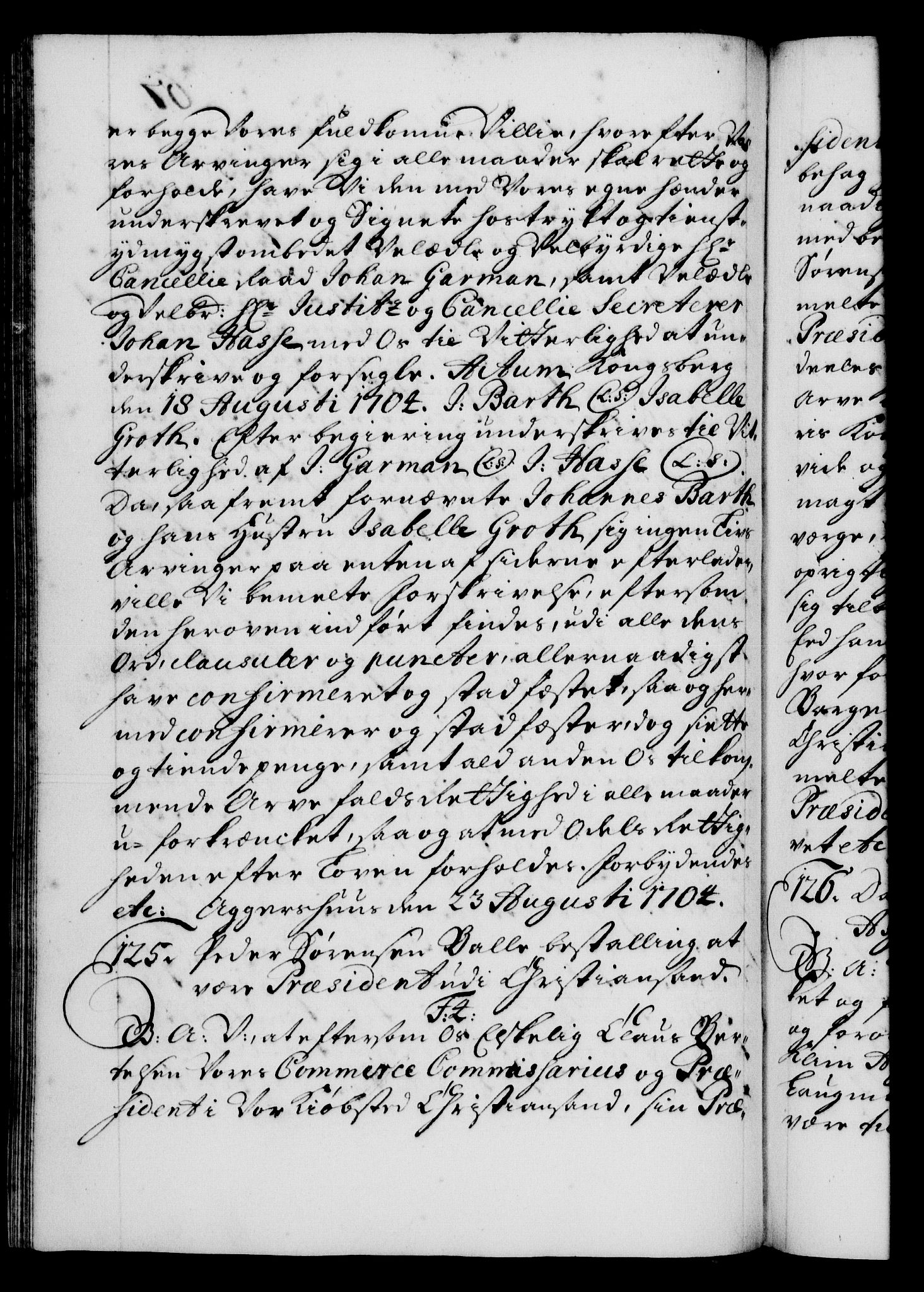 Danske Kanselli 1572-1799, AV/RA-EA-3023/F/Fc/Fca/Fcaa/L0019: Norske registre, 1704-1707, p. 67b