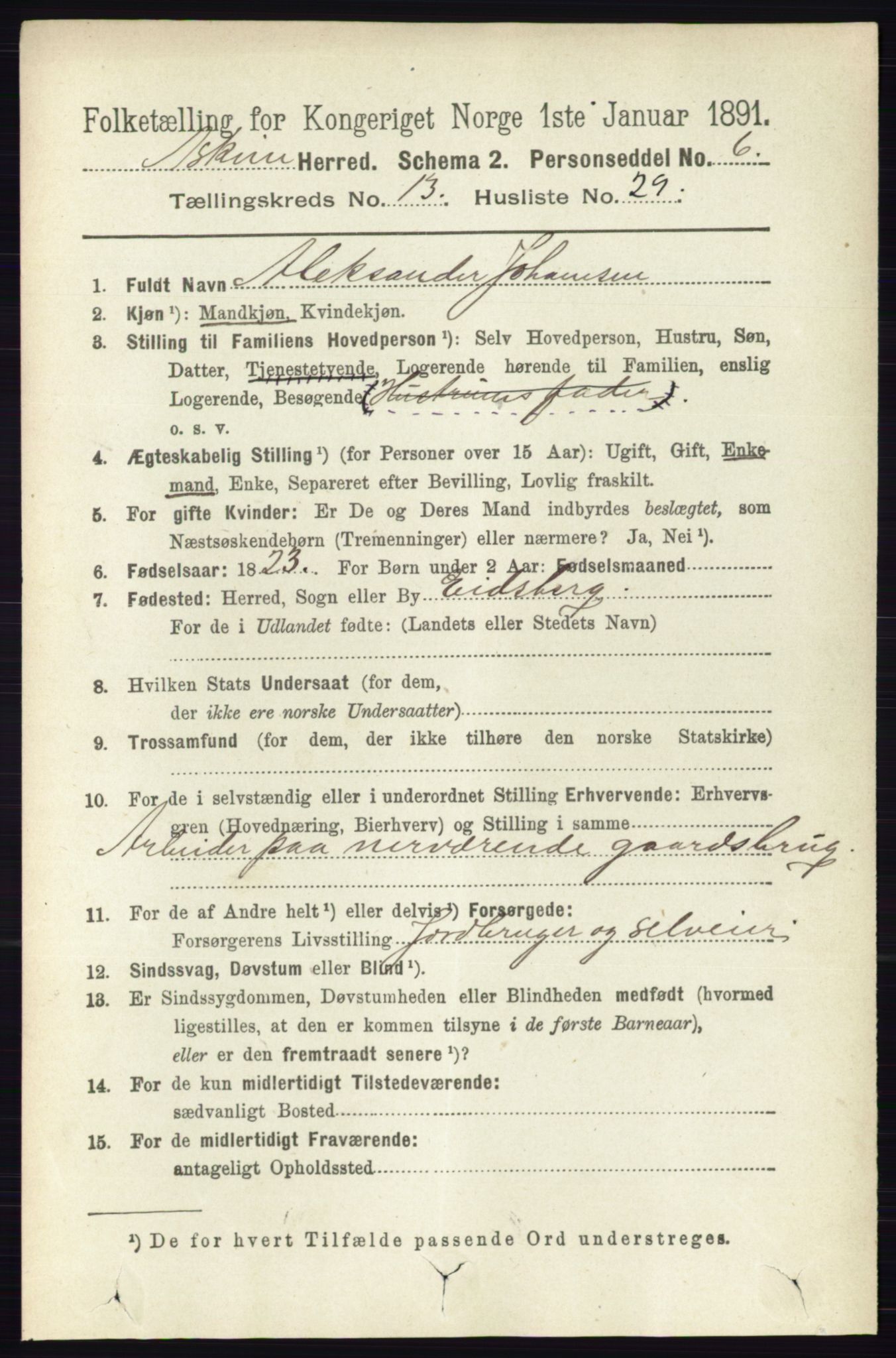 RA, 1891 census for 0124 Askim, 1891, p. 2212