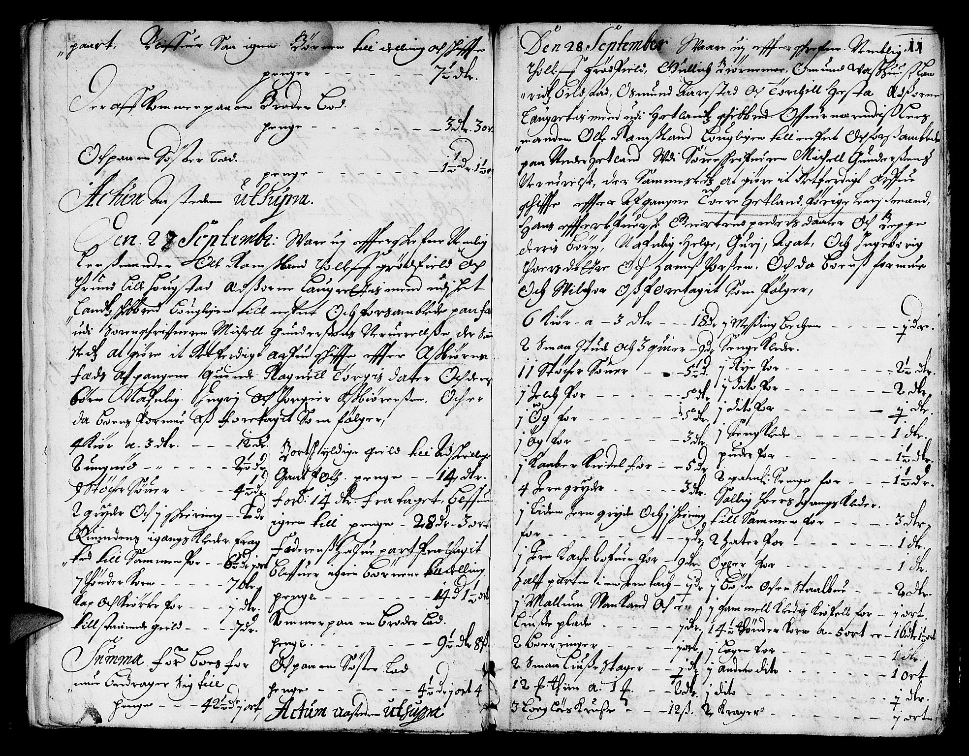 Jæren og Dalane sorenskriveri, AV/SAST-A-100306/5/50BA/L0001: SKIFTEPROTOKOLL <KORTREG>, 1666-1672, p. 10b-11a