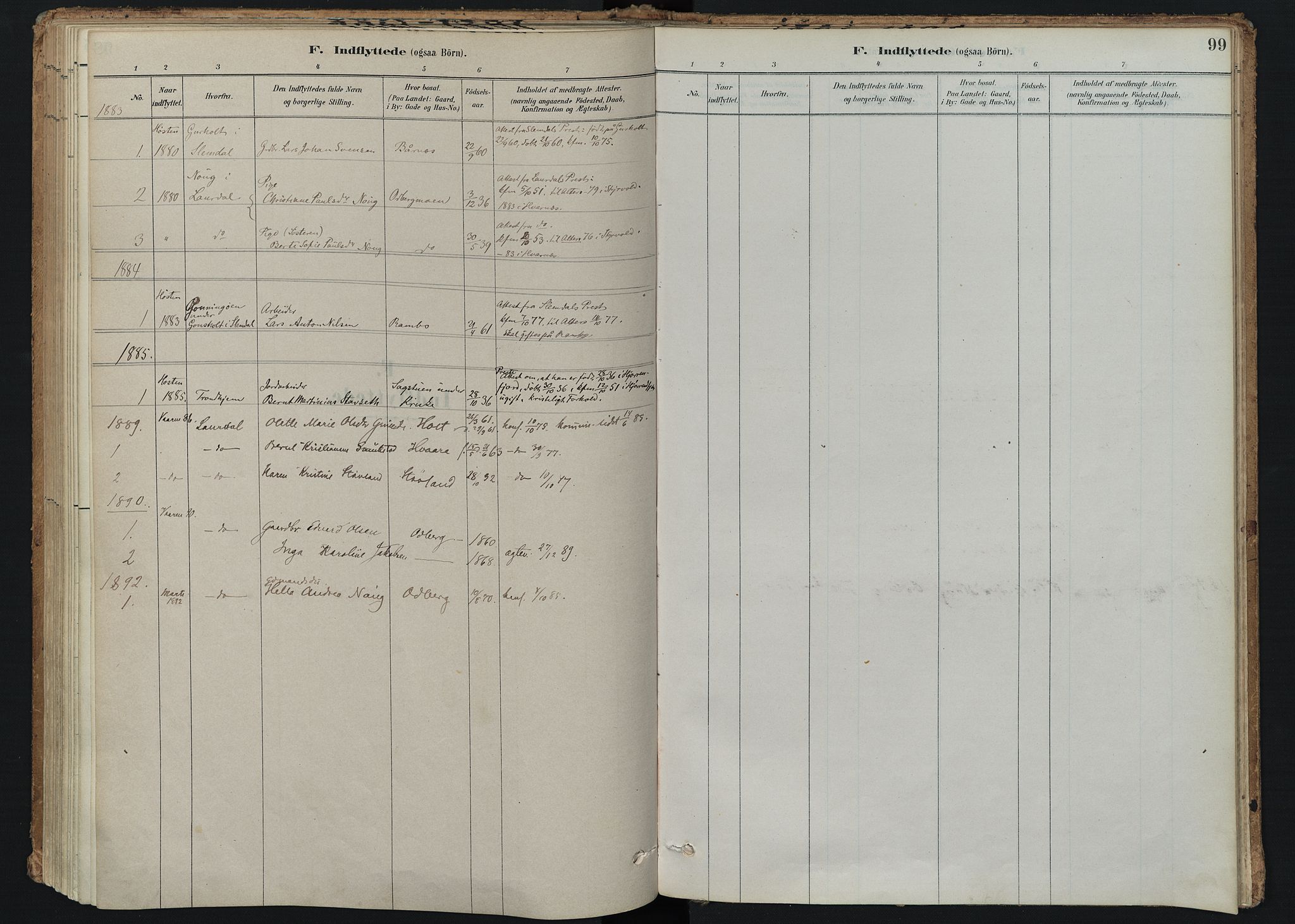 Hedrum kirkebøker, SAKO/A-344/F/Fc/L0001: Parish register (official) no. III 1, 1881-1906, p. 99