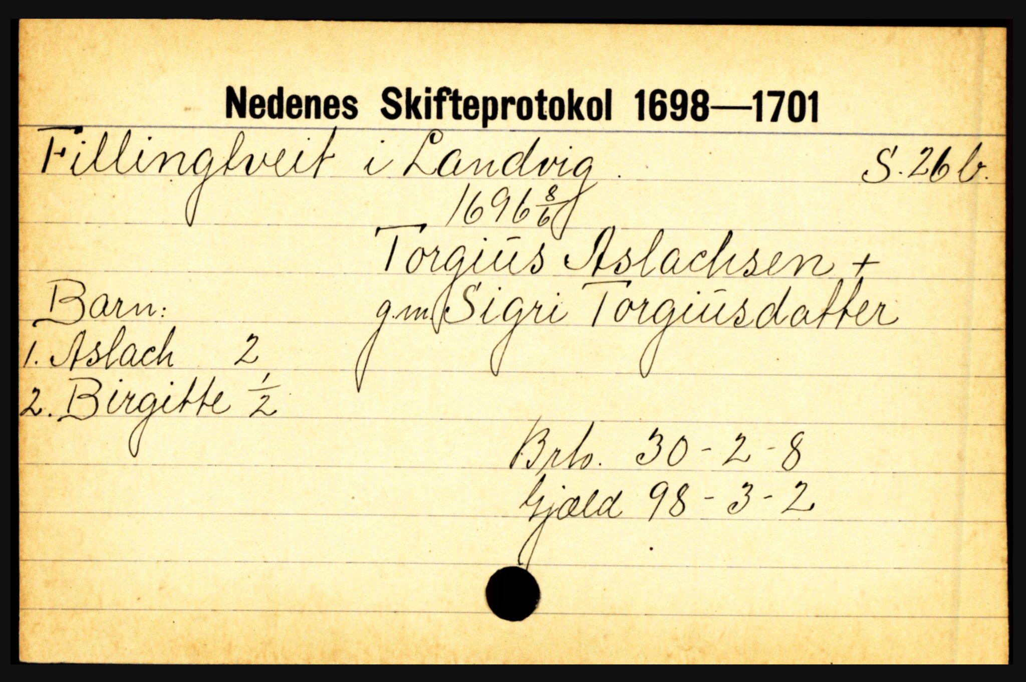 Nedenes sorenskriveri før 1824, AV/SAK-1221-0007/H, p. 6685