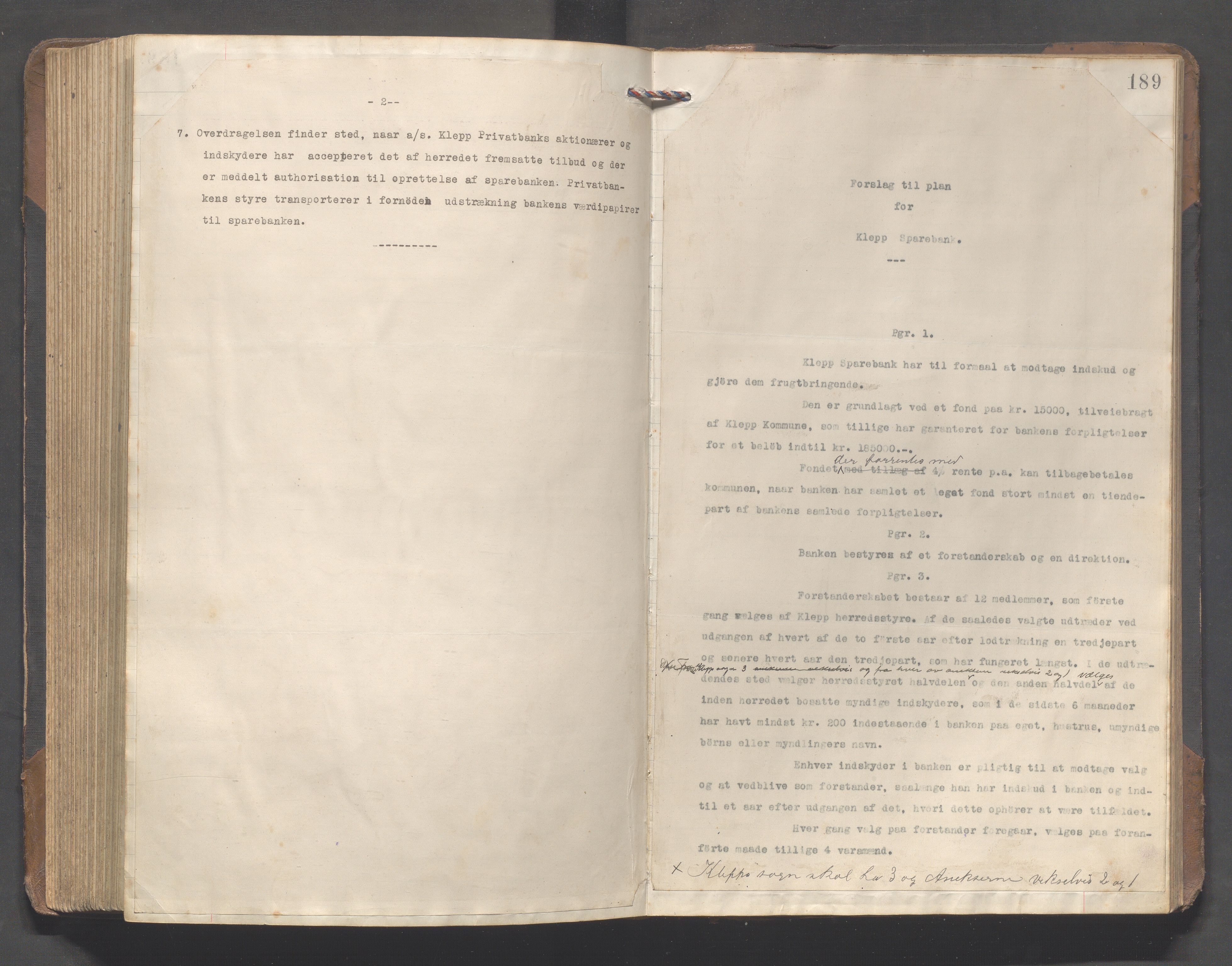 Klepp kommune - Formannskapet, IKAR/K-100277/A/L0007: Møtebok, 1918-1924, p. 189