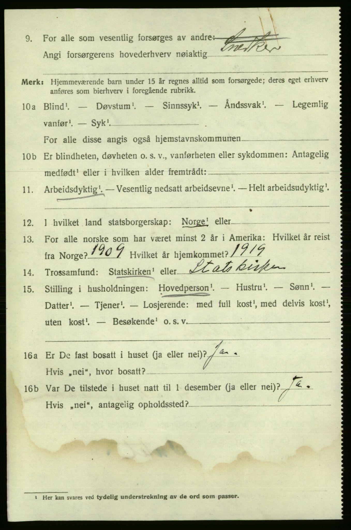 SAO, 1920 census for Fredrikshald, 1920, p. 20414