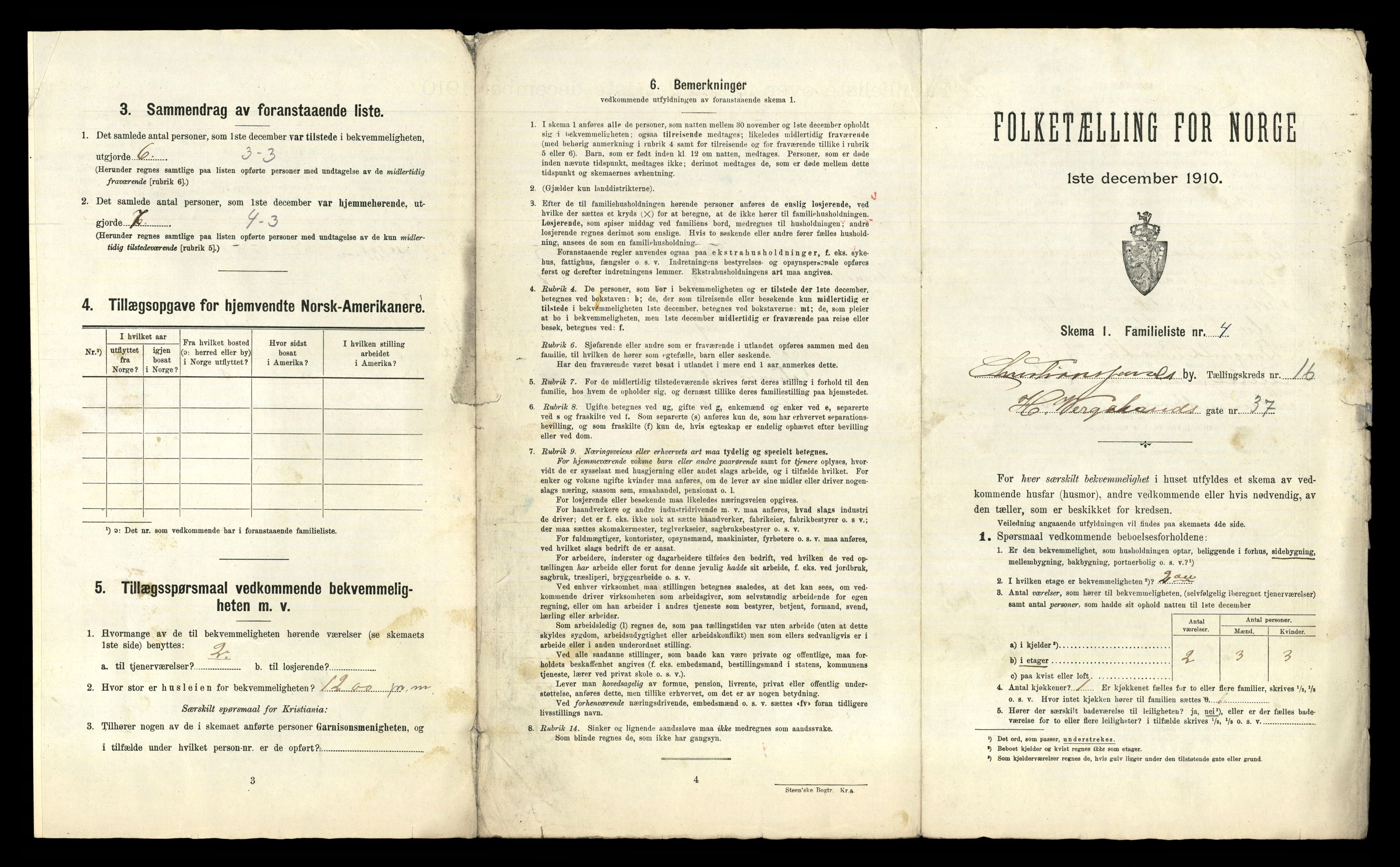 RA, 1910 census for Kristiansand, 1910, p. 4100