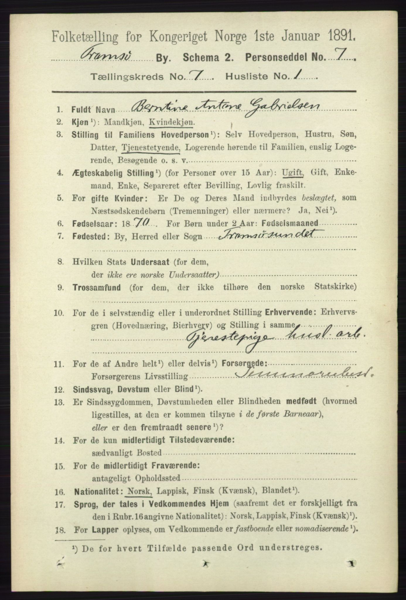 RA, 1891 census for 1902 Tromsø, 1891, p. 6665
