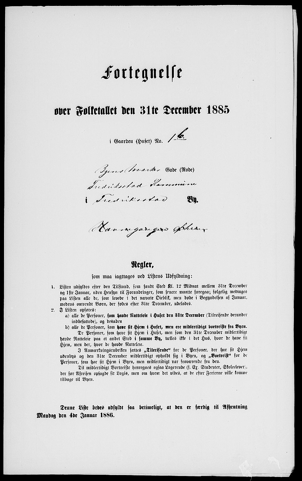 RA, 1885 census for 0103 Fredrikstad, 1885, p. 1847