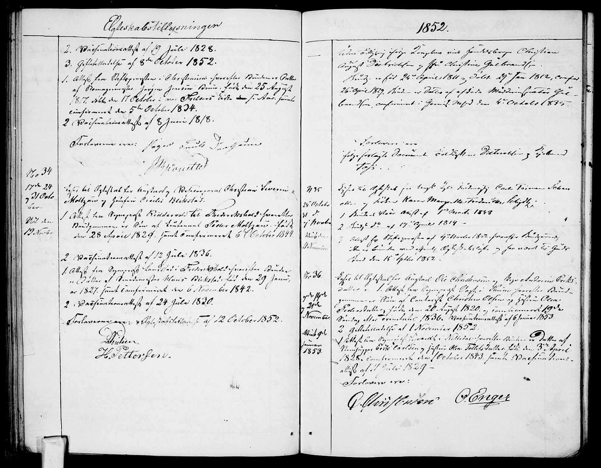 Garnisonsmenigheten Kirkebøker, AV/SAO-A-10846/H/Ha/L0005: Banns register no. I 5, 1844-1856