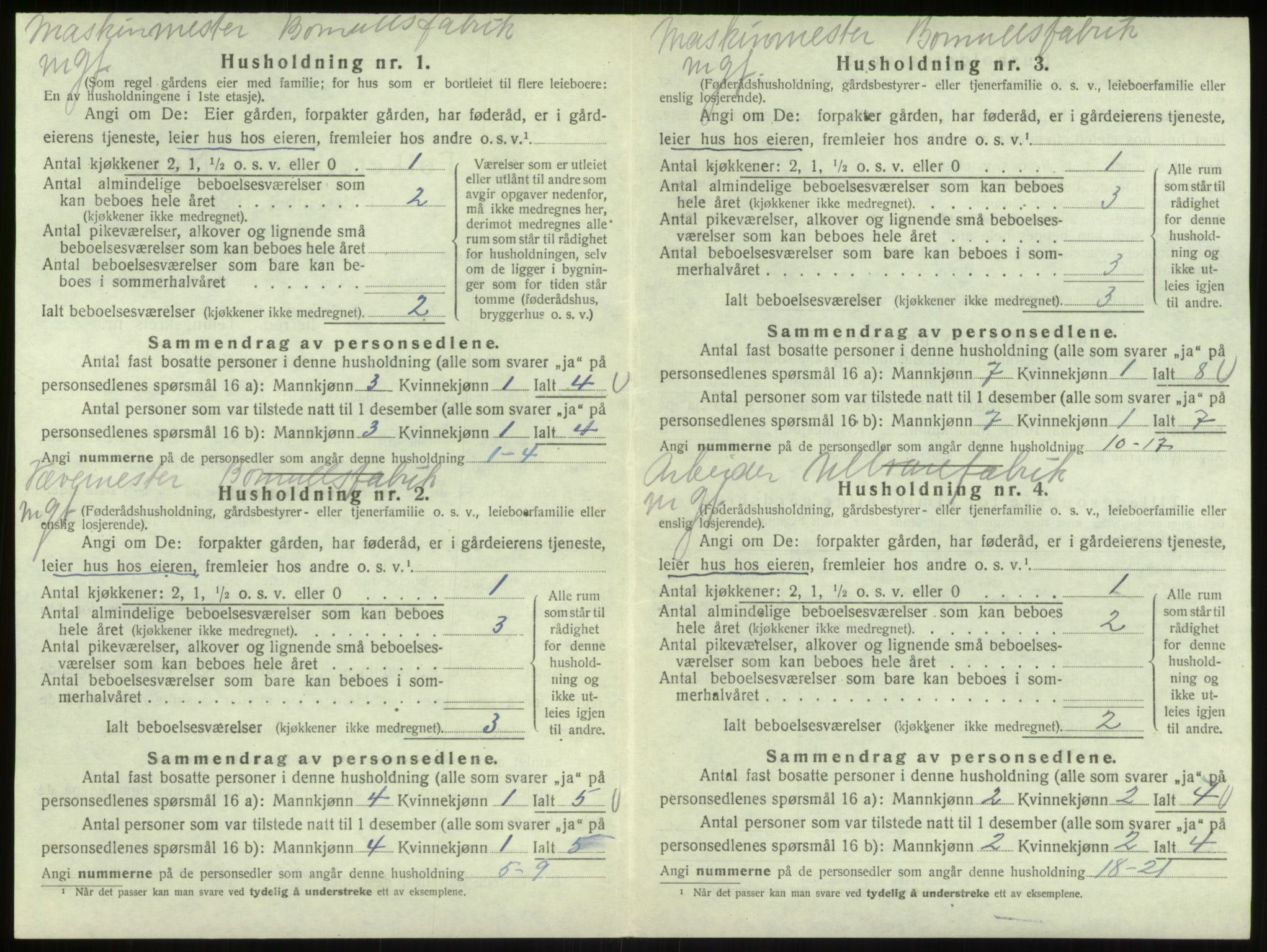 SAB, 1920 census for Bruvik, 1920, p. 614