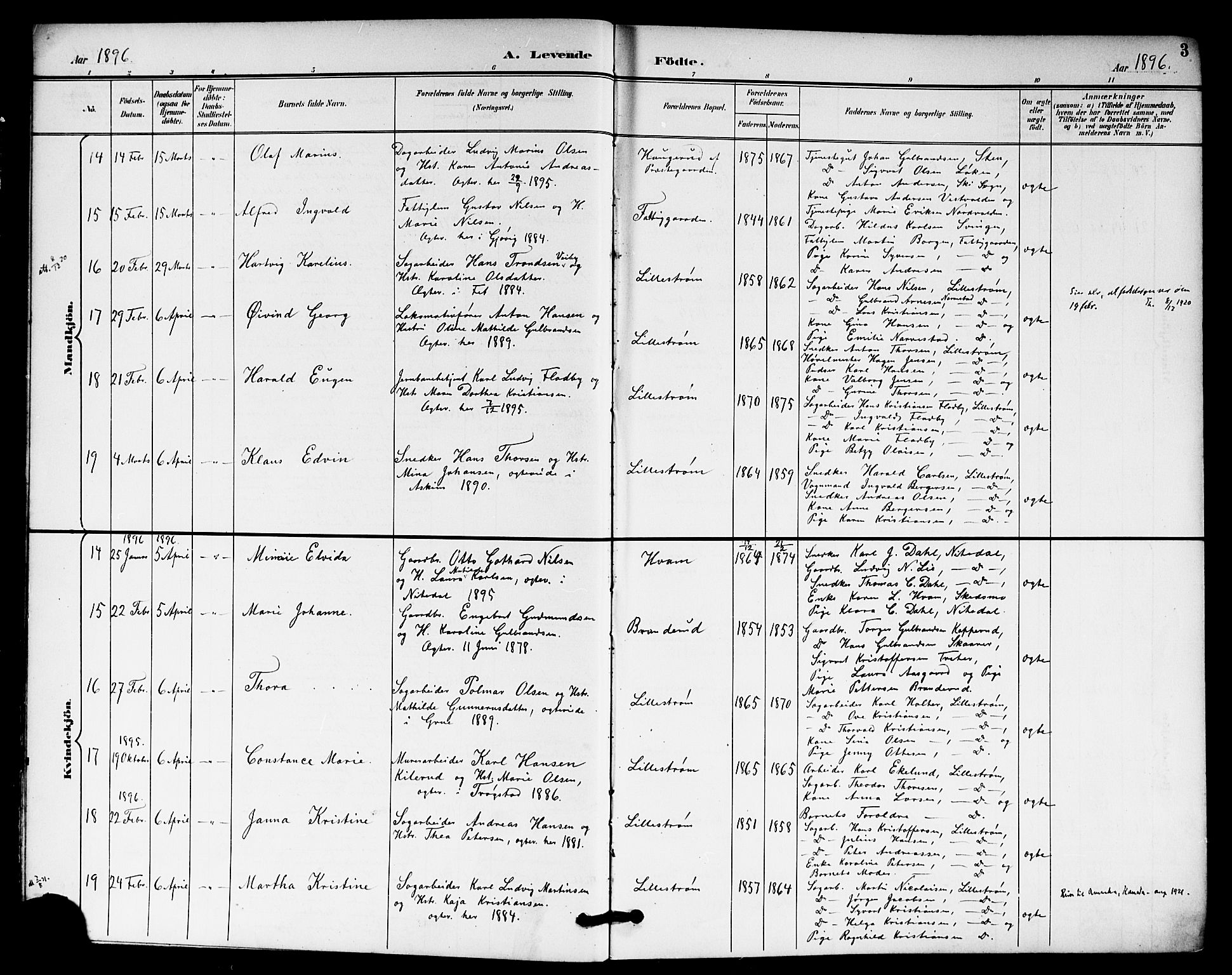 Skedsmo prestekontor Kirkebøker, AV/SAO-A-10033a/G/Ga/L0005a: Parish register (copy) no. I 5A, 1896-1901, p. 3