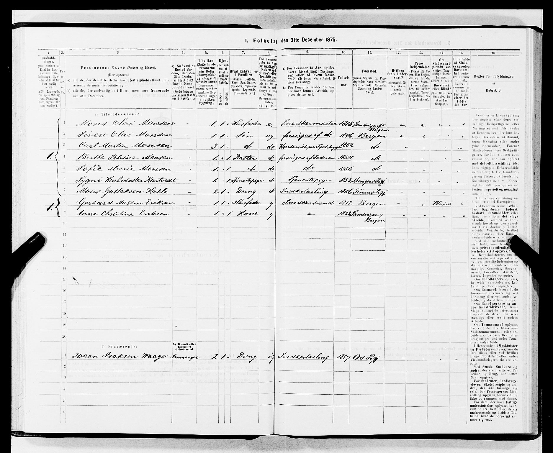 SAB, 1875 census for 1301 Bergen, 1875, p. 4203