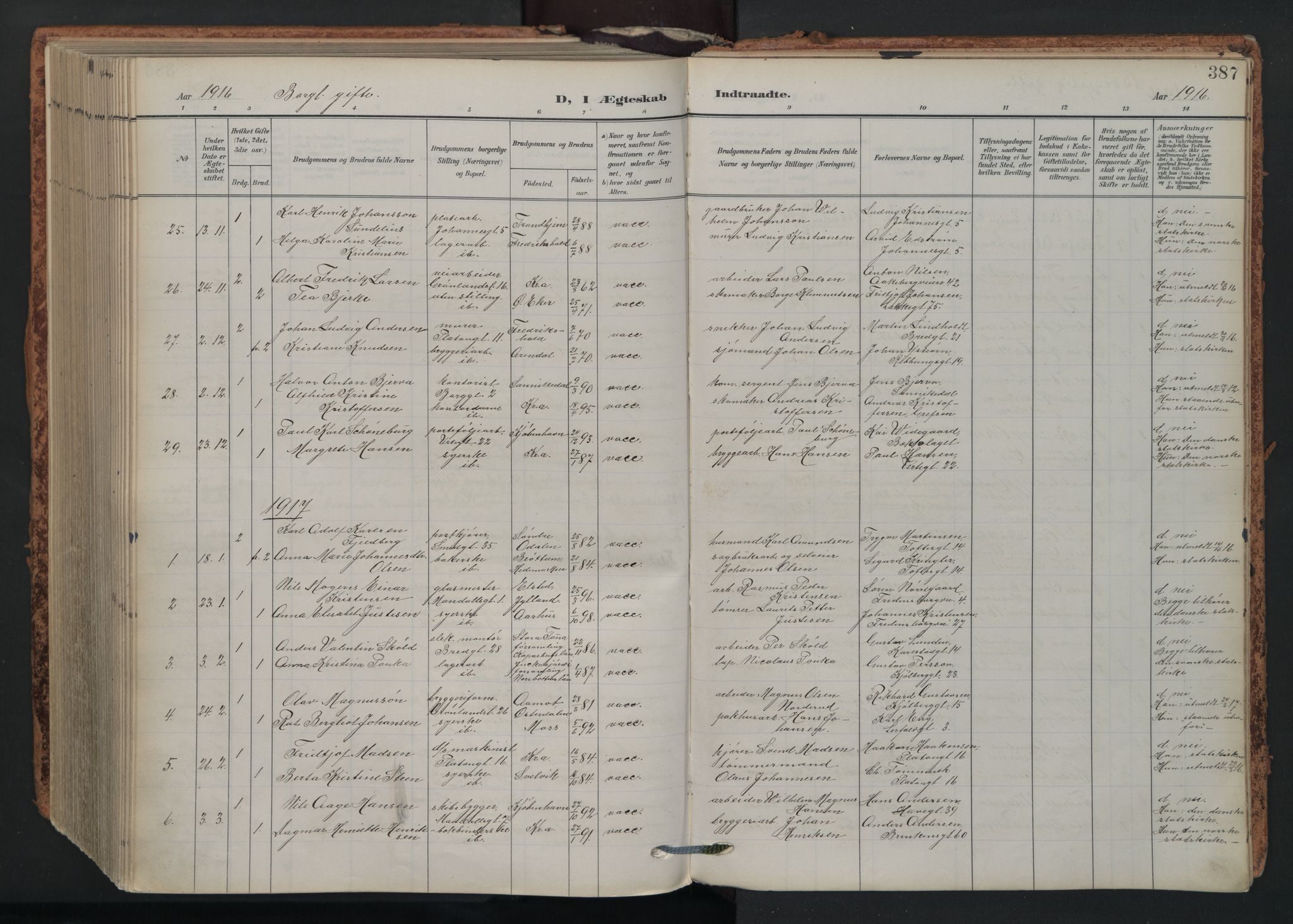 Grønland prestekontor Kirkebøker, AV/SAO-A-10848/F/Fa/L0017: Parish register (official) no. 17, 1906-1934, p. 387