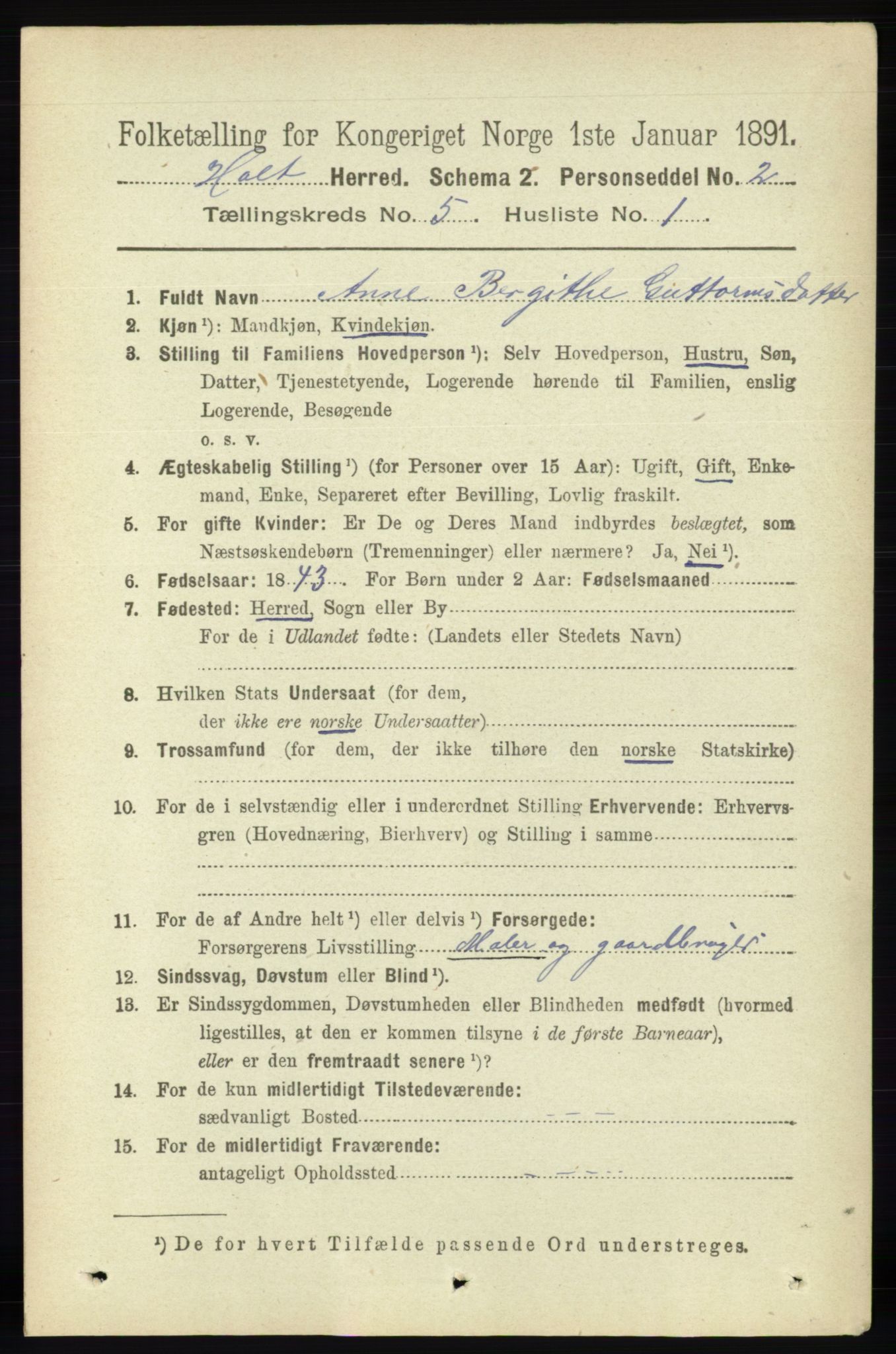 RA, 1891 census for 0914 Holt, 1891, p. 2333