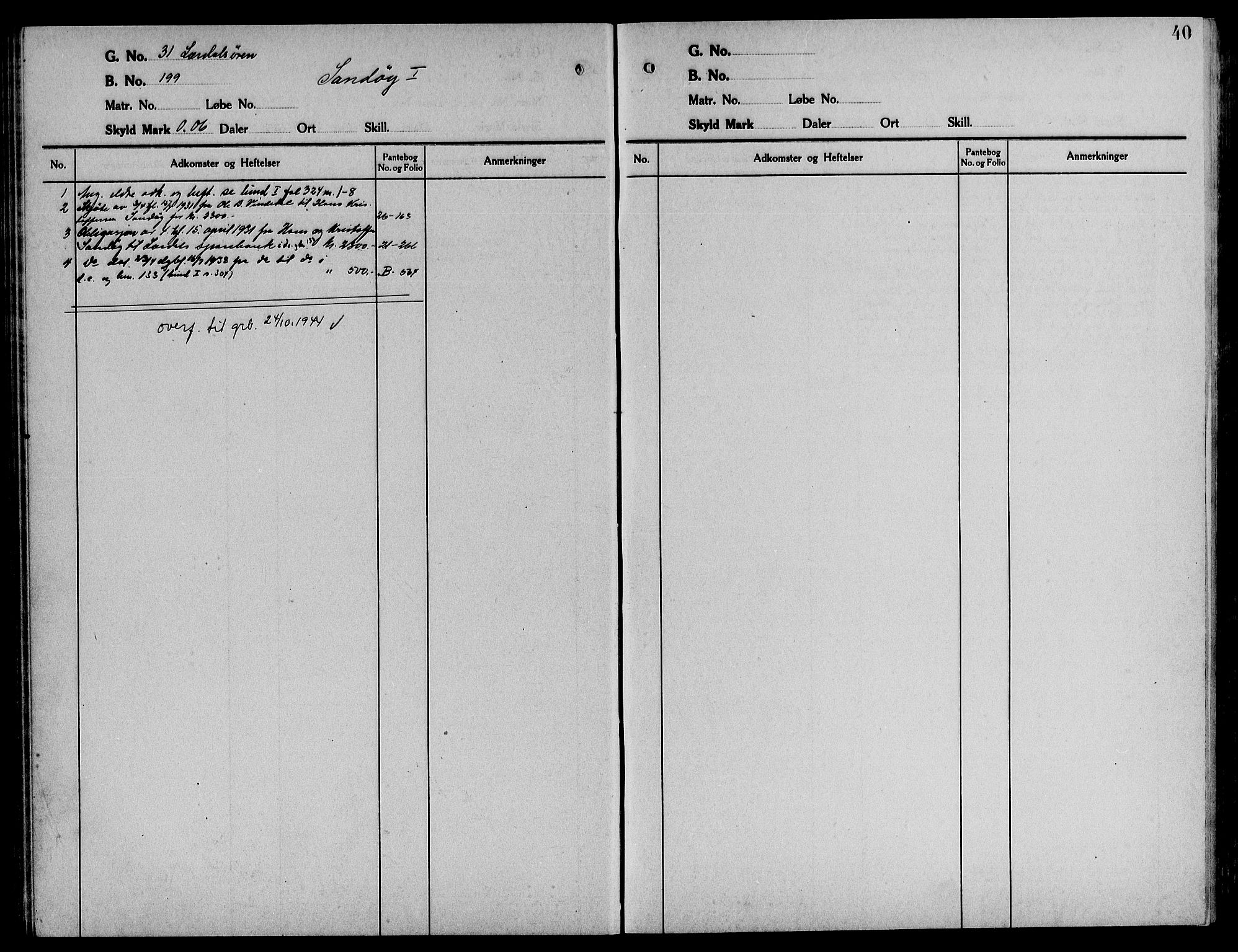 Indre Sogn tingrett, SAB/A-3301/1/G/Ga/Gaa/L0017: Mortgage register no. II.A.a.17, 1829-1944, p. 40