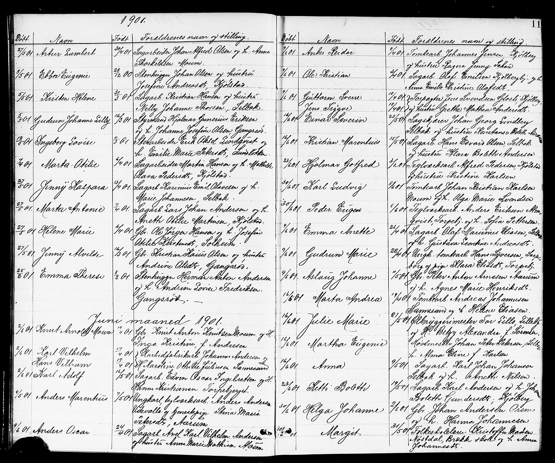 Borge prestekontor Kirkebøker, SAO/A-10903/G/Ga/L0002: Parish register (copy) no. I 2, 1875-1923, p. 11