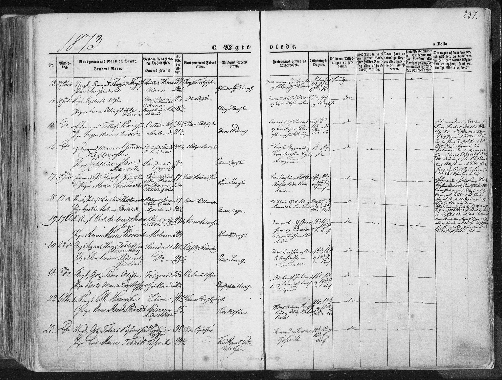 Høyland sokneprestkontor, AV/SAST-A-101799/001/30BA/L0010: Parish register (official) no. A 9.1, 1857-1877, p. 237