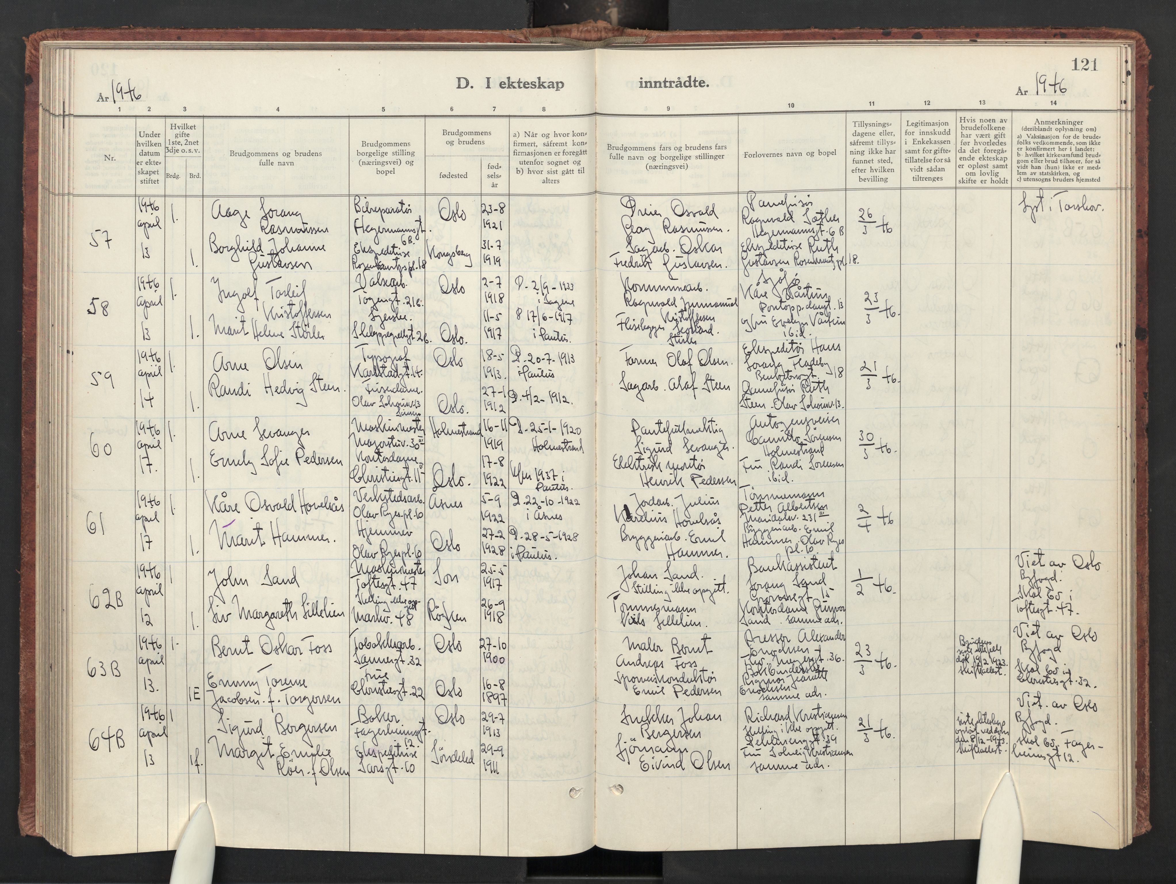 Paulus prestekontor Kirkebøker, AV/SAO-A-10871/F/Fa/L0031: Parish register (official) no. 31, 1938-1948, p. 121