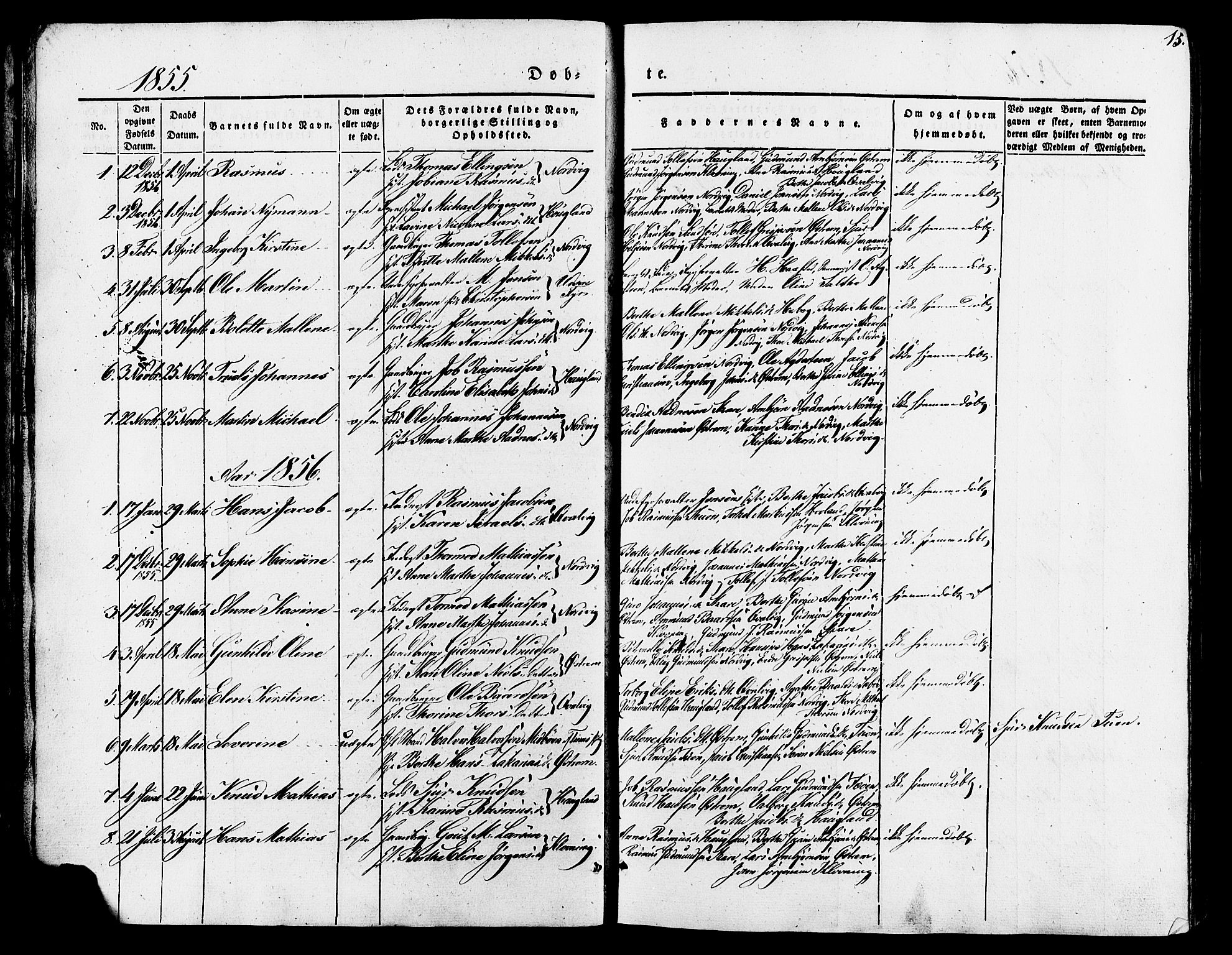 Torvastad sokneprestkontor, SAST/A -101857/H/Ha/Haa/L0007: Parish register (official) no. A 7, 1838-1882, p. 15