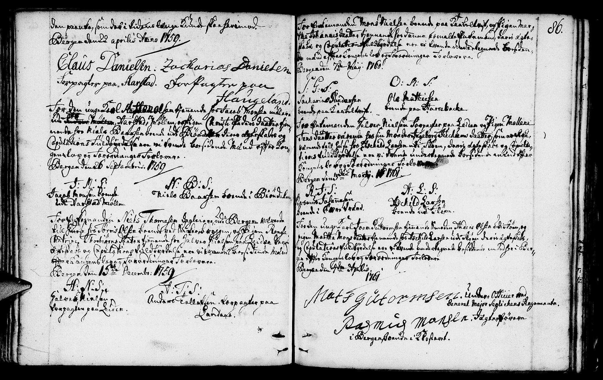 St. Jørgens hospital og Årstad sokneprestembete, AV/SAB-A-99934: Parish register (official) no. A 1, 1743-1823, p. 86