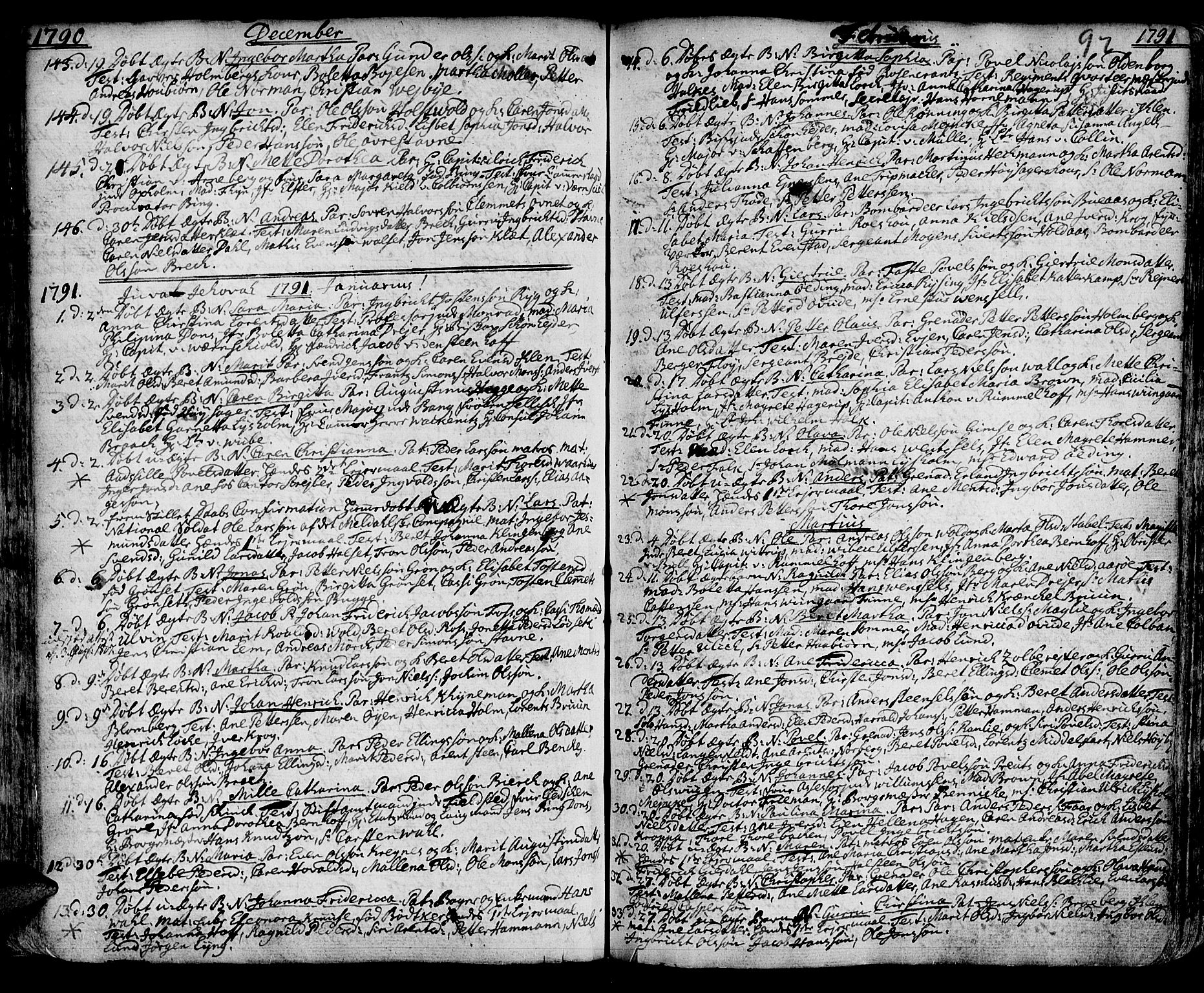 Ministerialprotokoller, klokkerbøker og fødselsregistre - Sør-Trøndelag, SAT/A-1456/601/L0039: Parish register (official) no. 601A07, 1770-1819, p. 92
