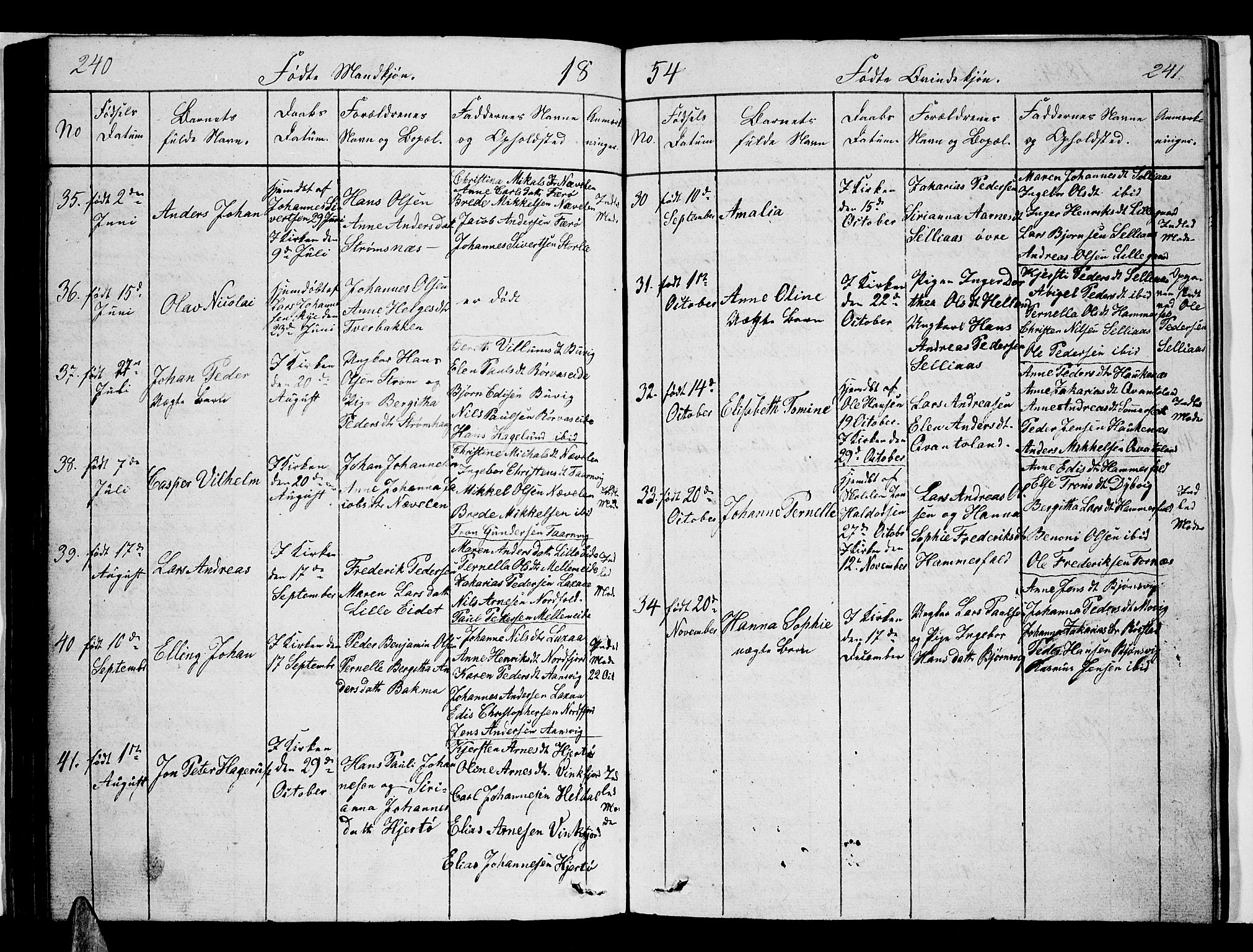 Ministerialprotokoller, klokkerbøker og fødselsregistre - Nordland, AV/SAT-A-1459/853/L0773: Parish register (copy) no. 853C01, 1821-1859, p. 240-241