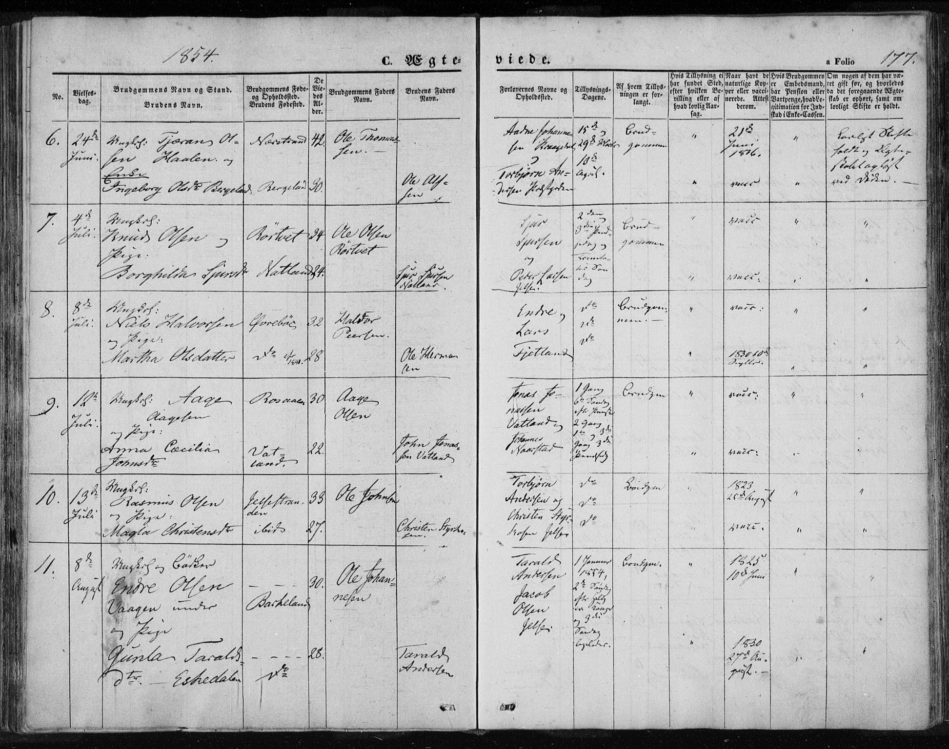 Jelsa sokneprestkontor, AV/SAST-A-101842/01/IV: Parish register (official) no. A 7, 1854-1866, p. 177