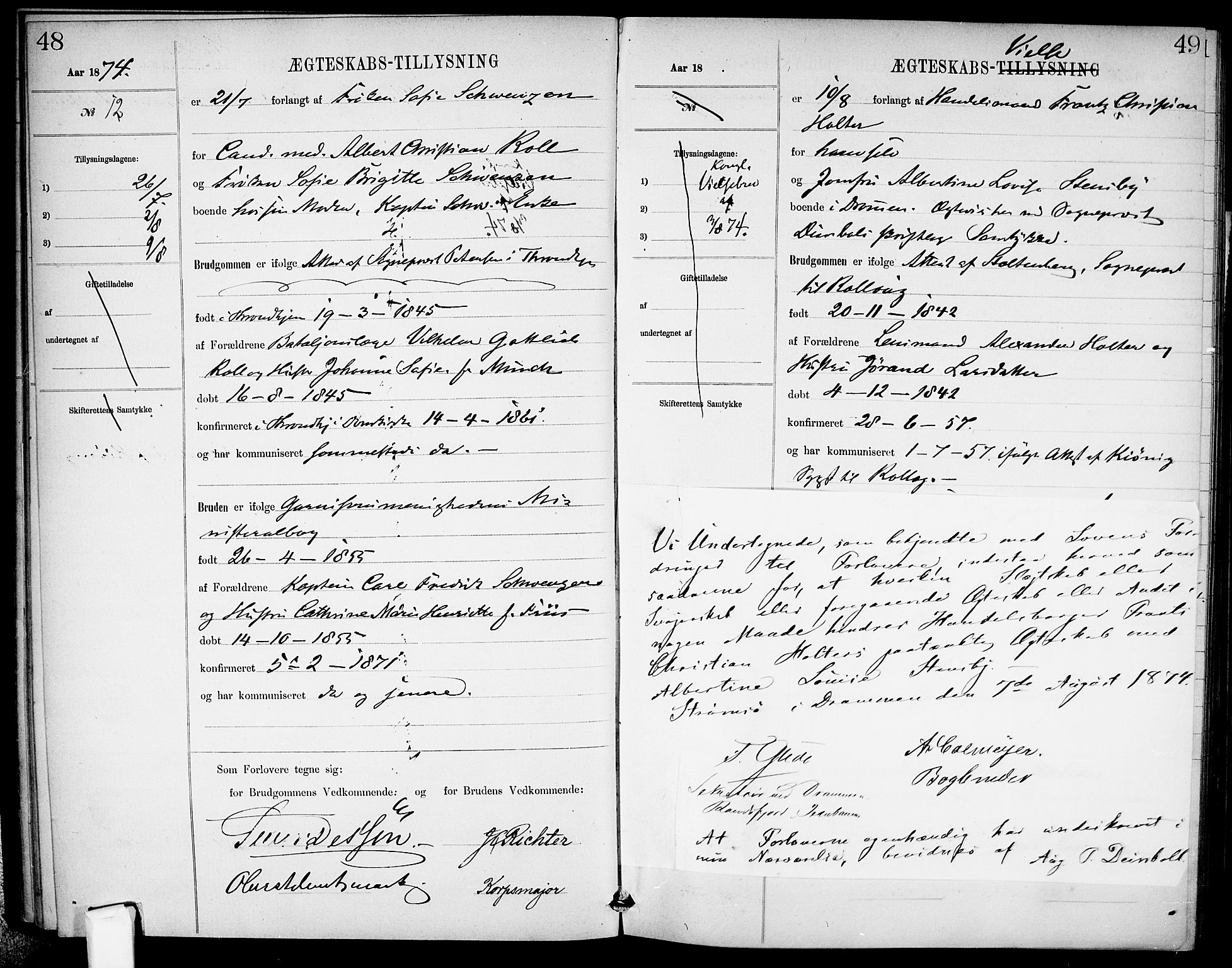 Garnisonsmenigheten Kirkebøker, AV/SAO-A-10846/H/Ha/L0007: Banns register no. I 7, 1872-1893, p. 48-49