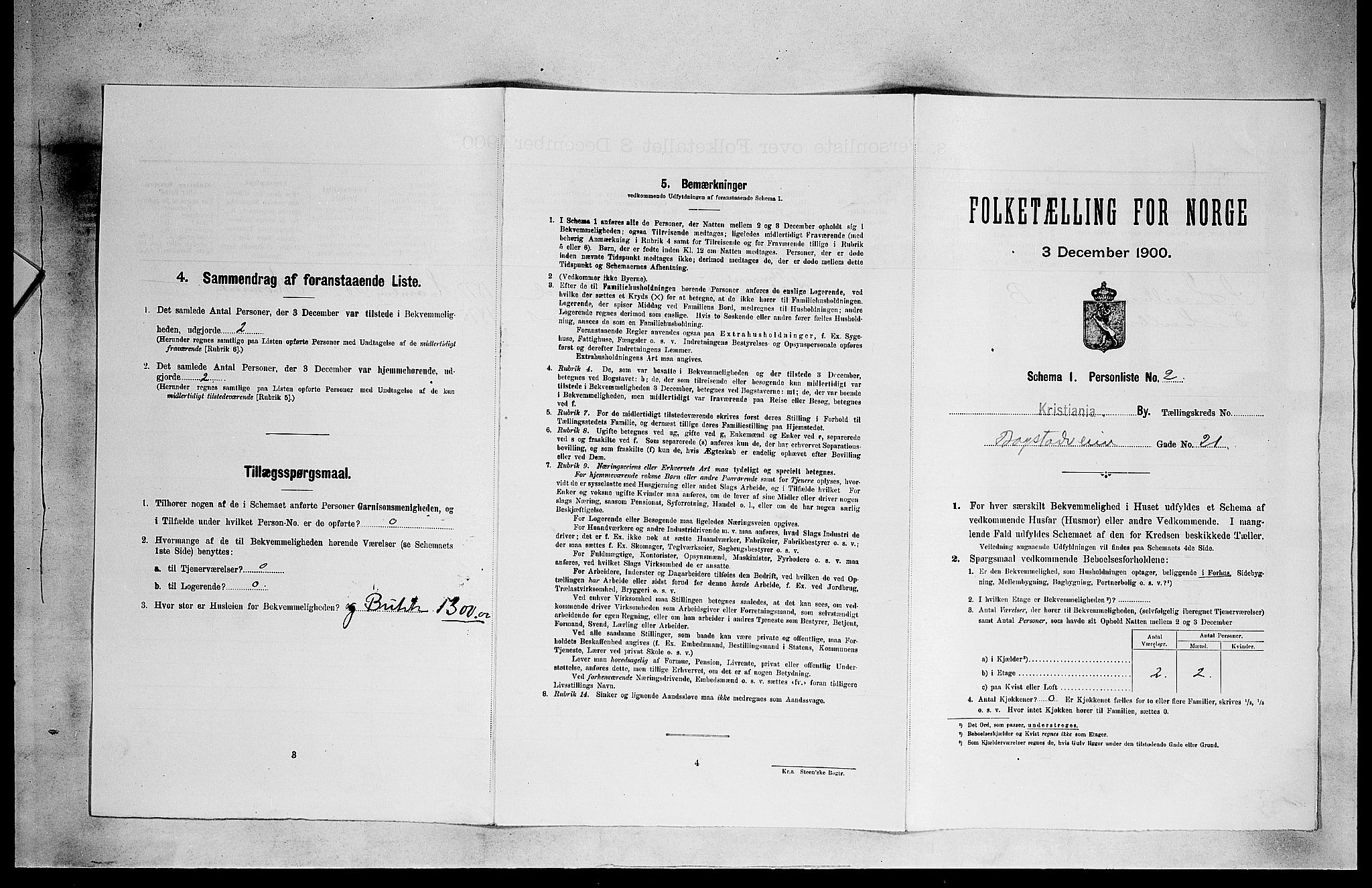 SAO, 1900 census for Kristiania, 1900, p. 6373