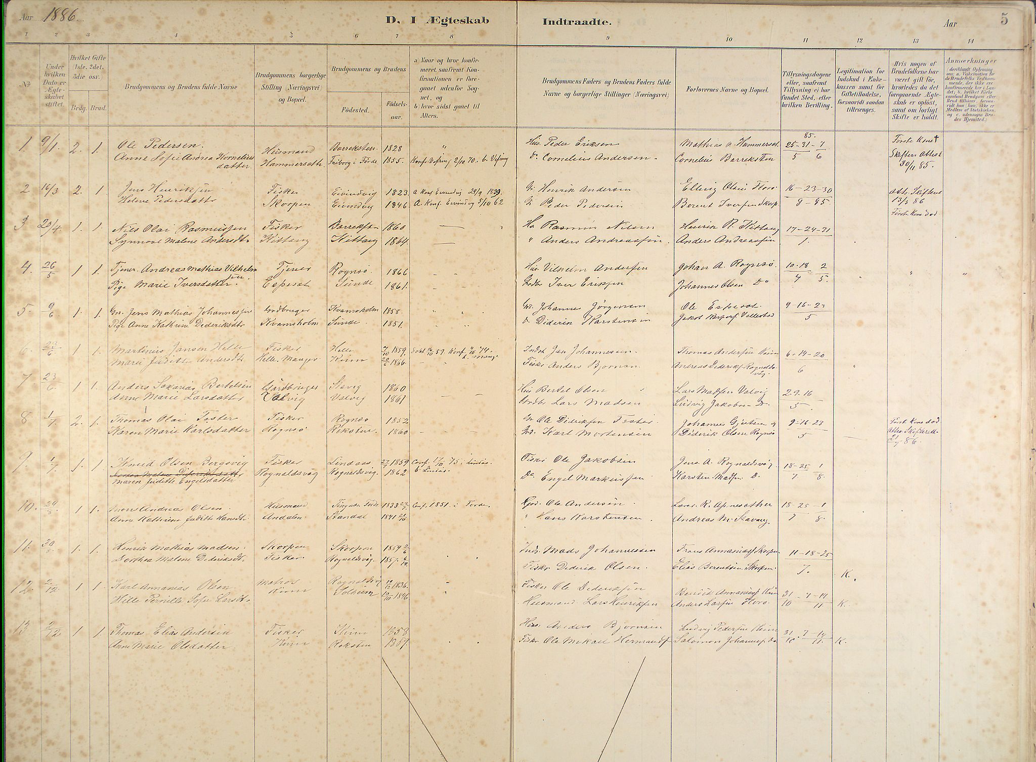 Kinn sokneprestembete, SAB/A-80801/H/Haa/Haab/L0011: Parish register (official) no. B 11, 1886-1936, p. 5