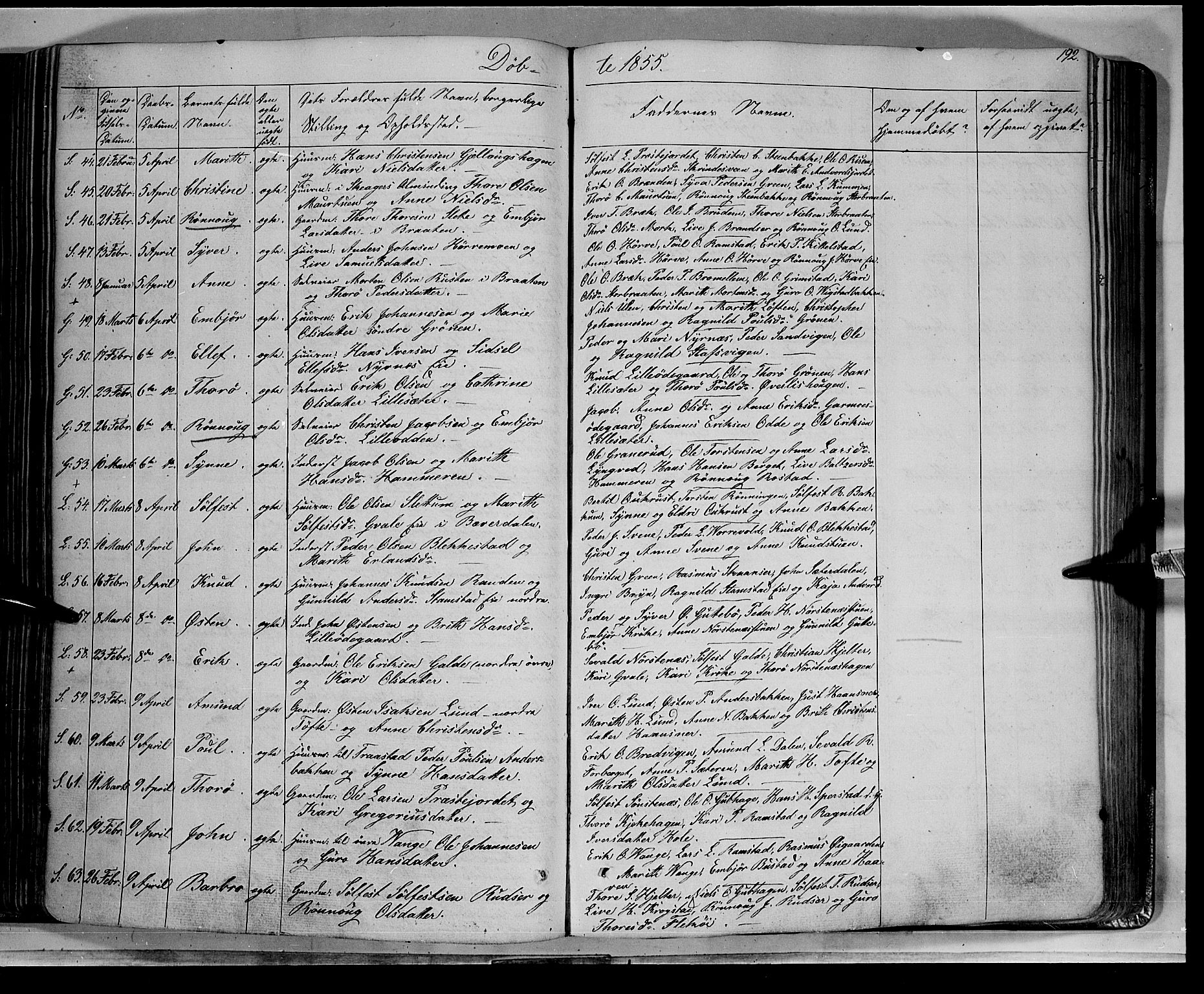 Lom prestekontor, AV/SAH-PREST-070/K/L0006: Parish register (official) no. 6A, 1837-1863, p. 192