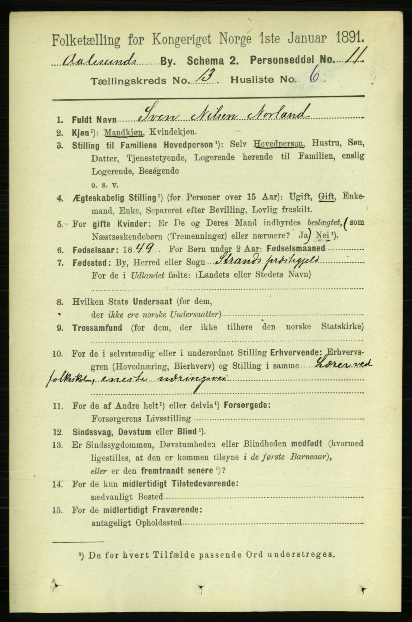 RA, 1891 census for 1501 Ålesund, 1891, p. 8066