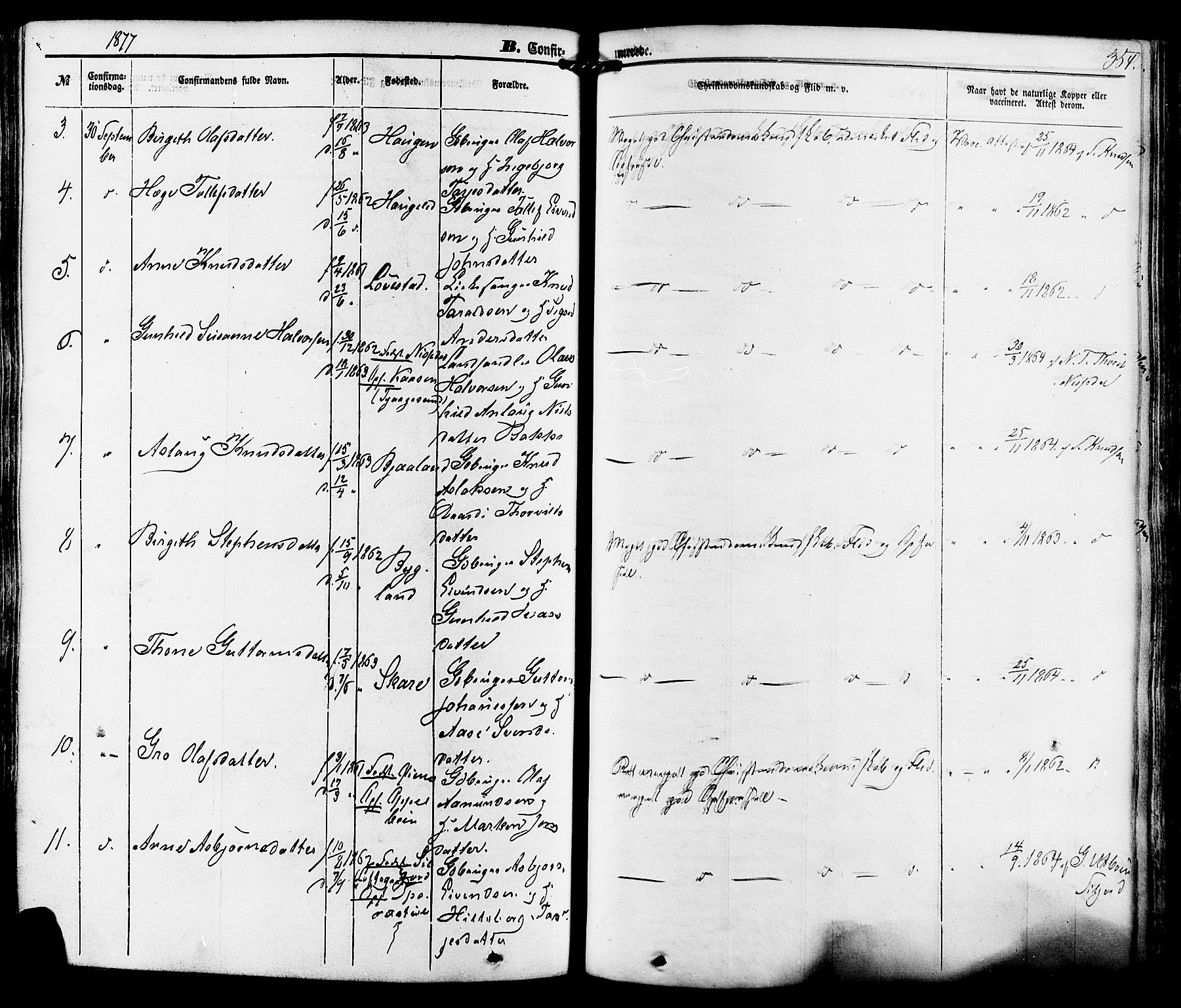 Kviteseid kirkebøker, SAKO/A-276/F/Fa/L0007: Parish register (official) no. I 7, 1859-1881, p. 354