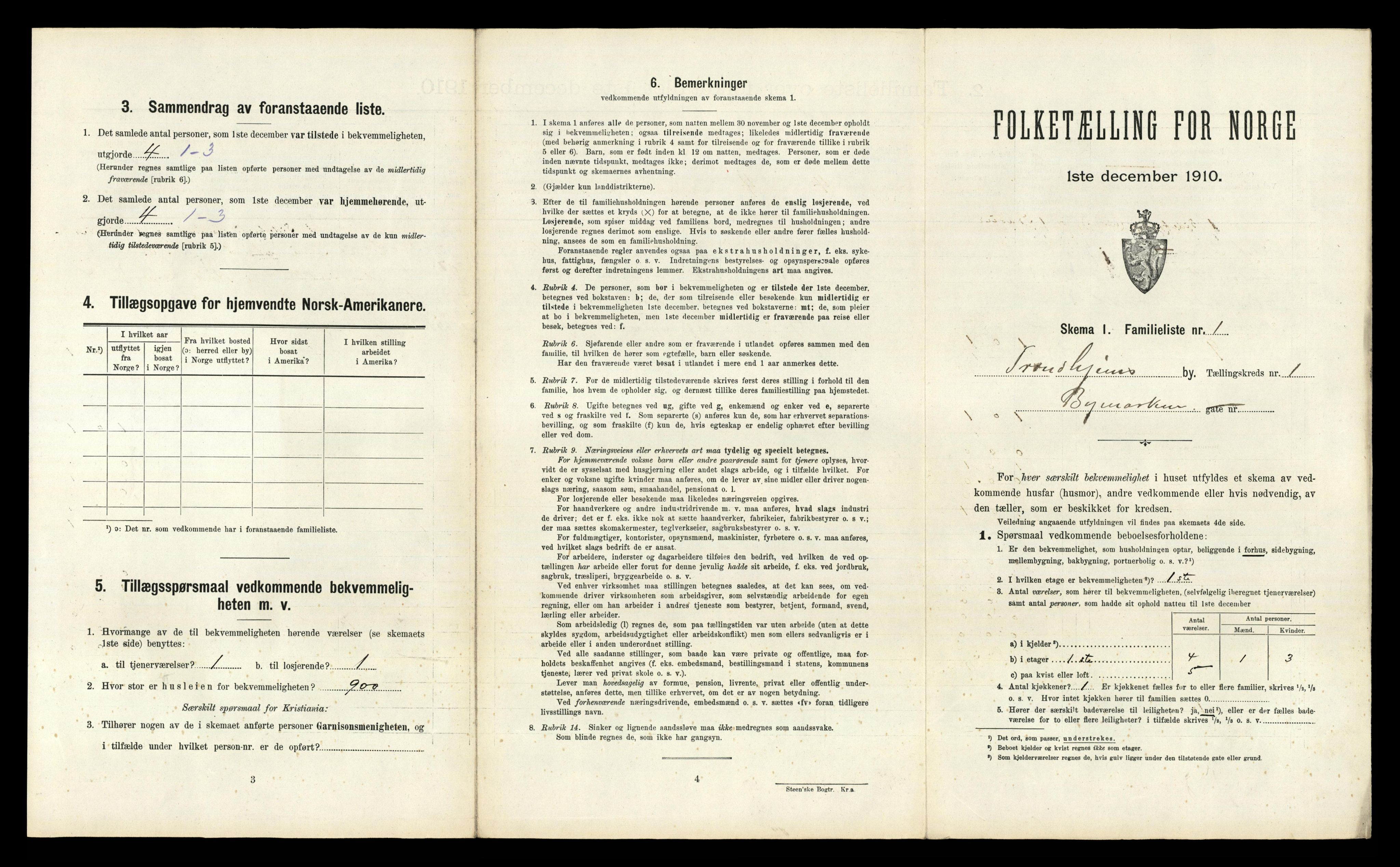 RA, 1910 census for Trondheim, 1910, p. 363