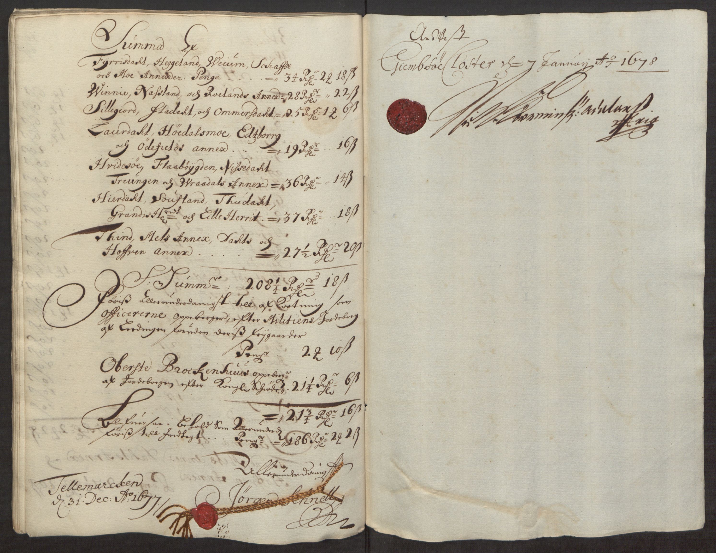 Rentekammeret inntil 1814, Reviderte regnskaper, Fogderegnskap, RA/EA-4092/R35/L2067: Fogderegnskap Øvre og Nedre Telemark, 1677, p. 24