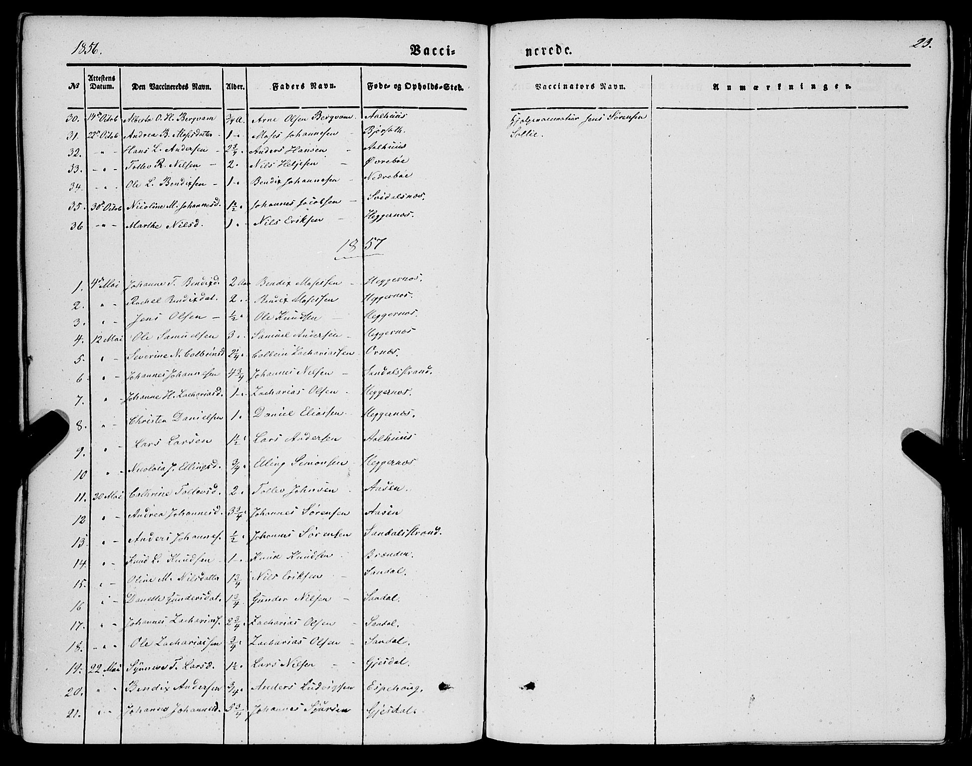 Jølster sokneprestembete, SAB/A-80701/H/Haa/Haaa/L0010: Parish register (official) no. A 10, 1847-1865, p. 23