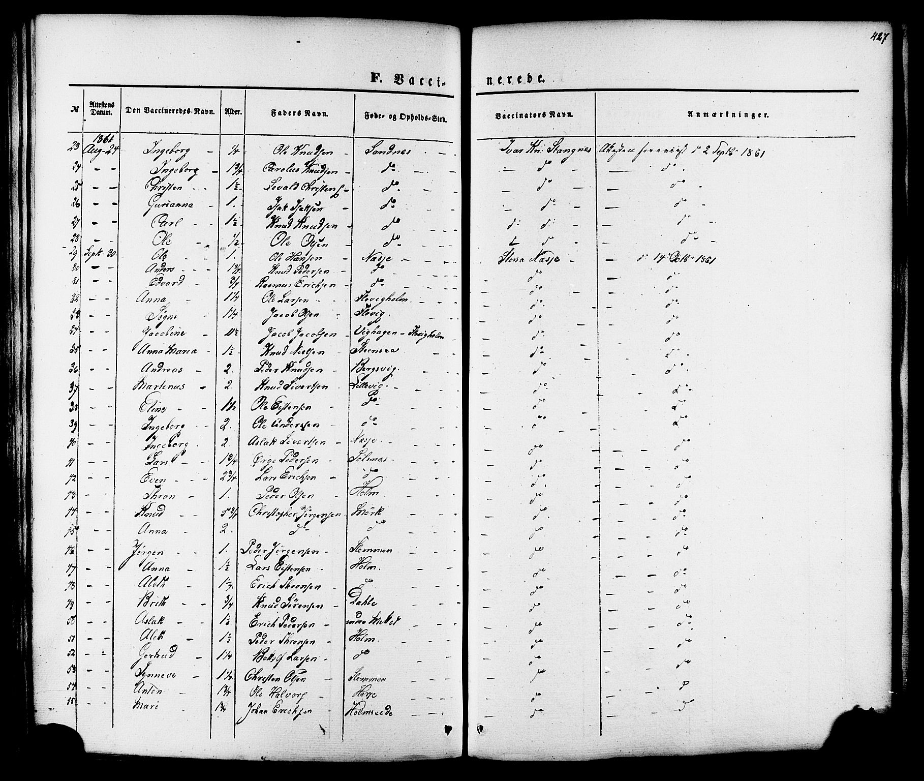 Ministerialprotokoller, klokkerbøker og fødselsregistre - Møre og Romsdal, AV/SAT-A-1454/547/L0603: Parish register (official) no. 547A05, 1846-1877, p. 427