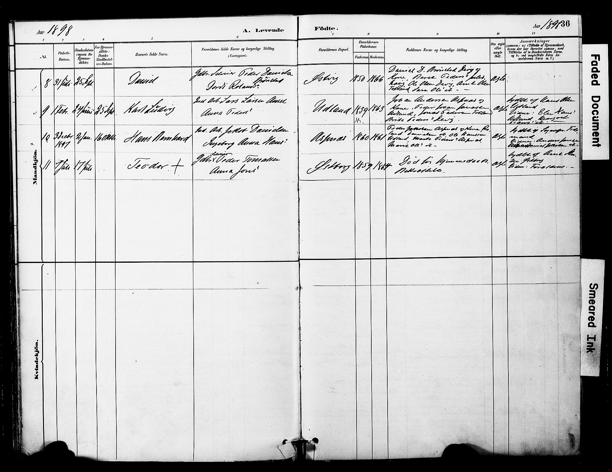 Ministerialprotokoller, klokkerbøker og fødselsregistre - Nord-Trøndelag, SAT/A-1458/757/L0505: Parish register (official) no. 757A01, 1882-1904, p. 36