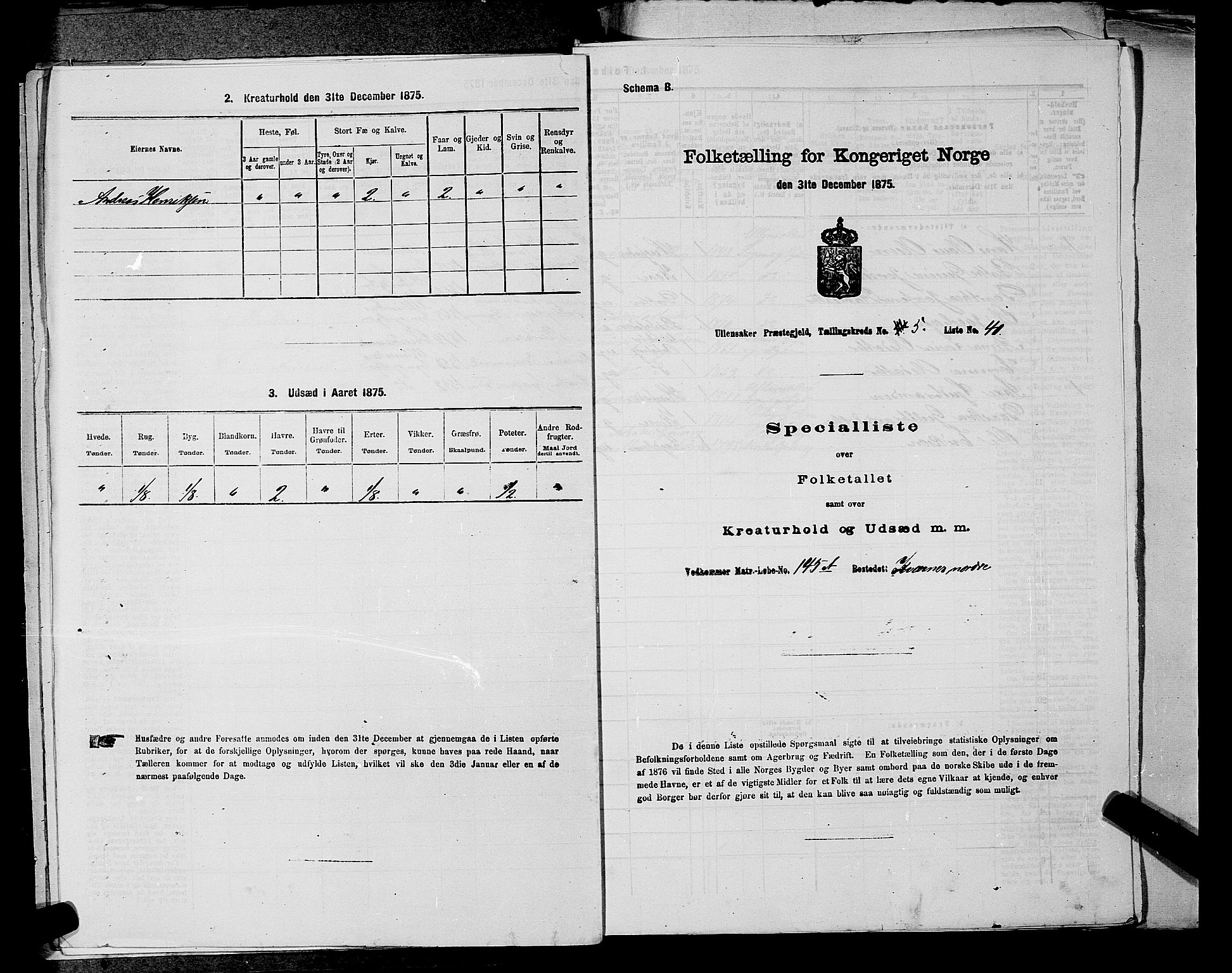 RA, 1875 census for 0235P Ullensaker, 1875, p. 756