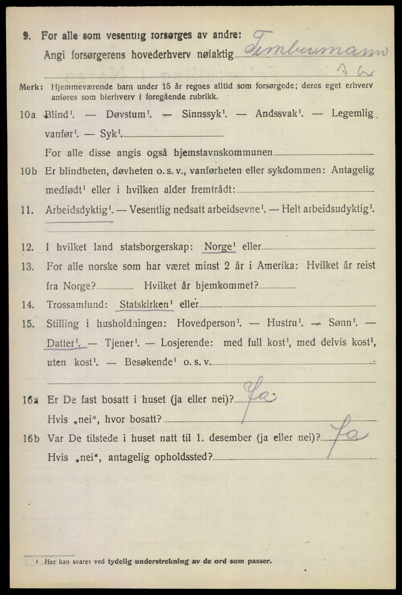 SAKO, 1920 census for Rauland, 1920, p. 1795