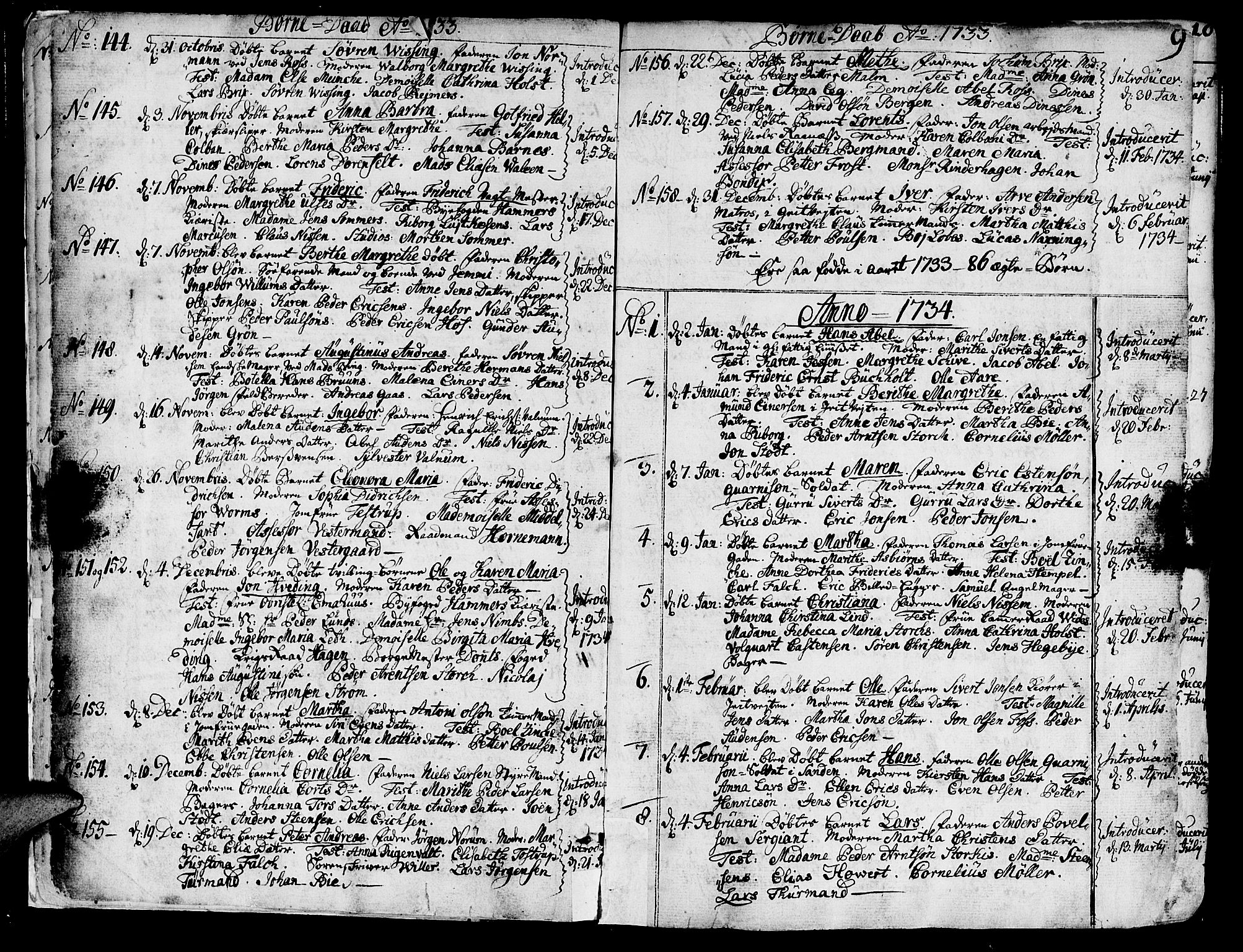 Ministerialprotokoller, klokkerbøker og fødselsregistre - Sør-Trøndelag, SAT/A-1456/602/L0103: Parish register (official) no. 602A01, 1732-1774, p. 9