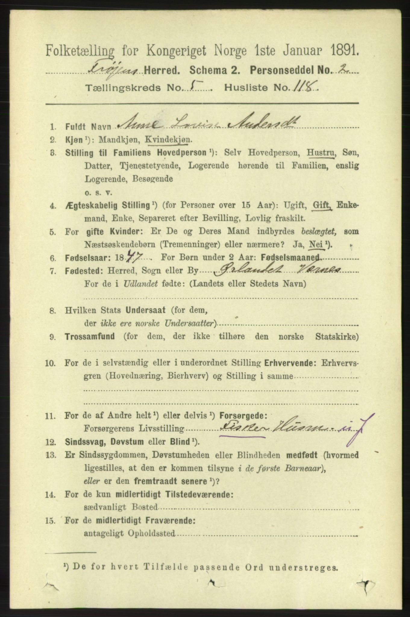 RA, 1891 census for 1619 Frøya, 1891, p. 4063