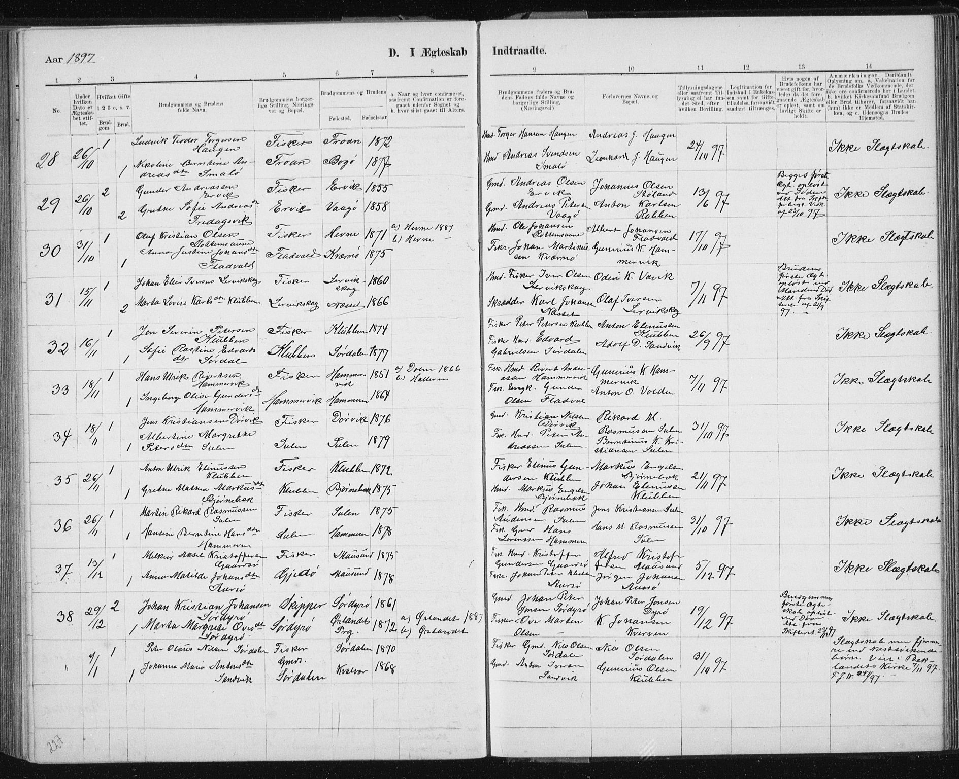 Ministerialprotokoller, klokkerbøker og fødselsregistre - Sør-Trøndelag, AV/SAT-A-1456/640/L0586: Parish register (copy) no. 640C03b, 1891-1908