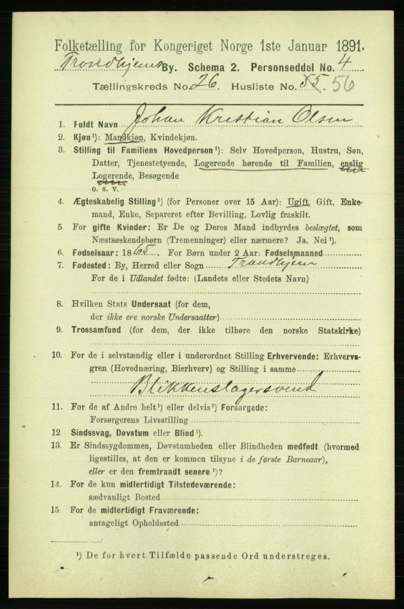 RA, 1891 census for 1601 Trondheim, 1891, p. 20218