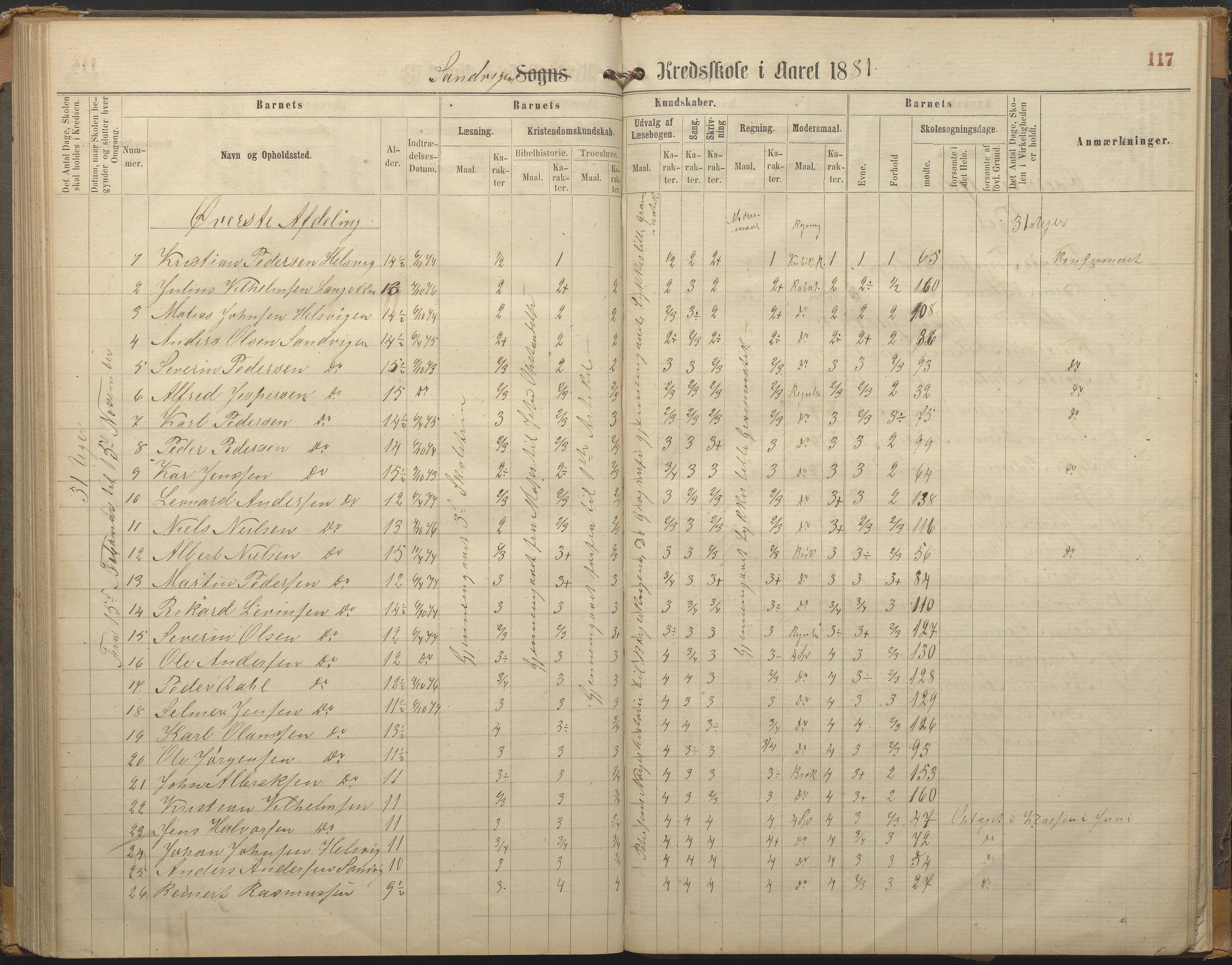 Hisøy kommune frem til 1991, AAKS/KA0922-PK/33/L0002: Skoleprotokoll, 1863-1881, p. 117